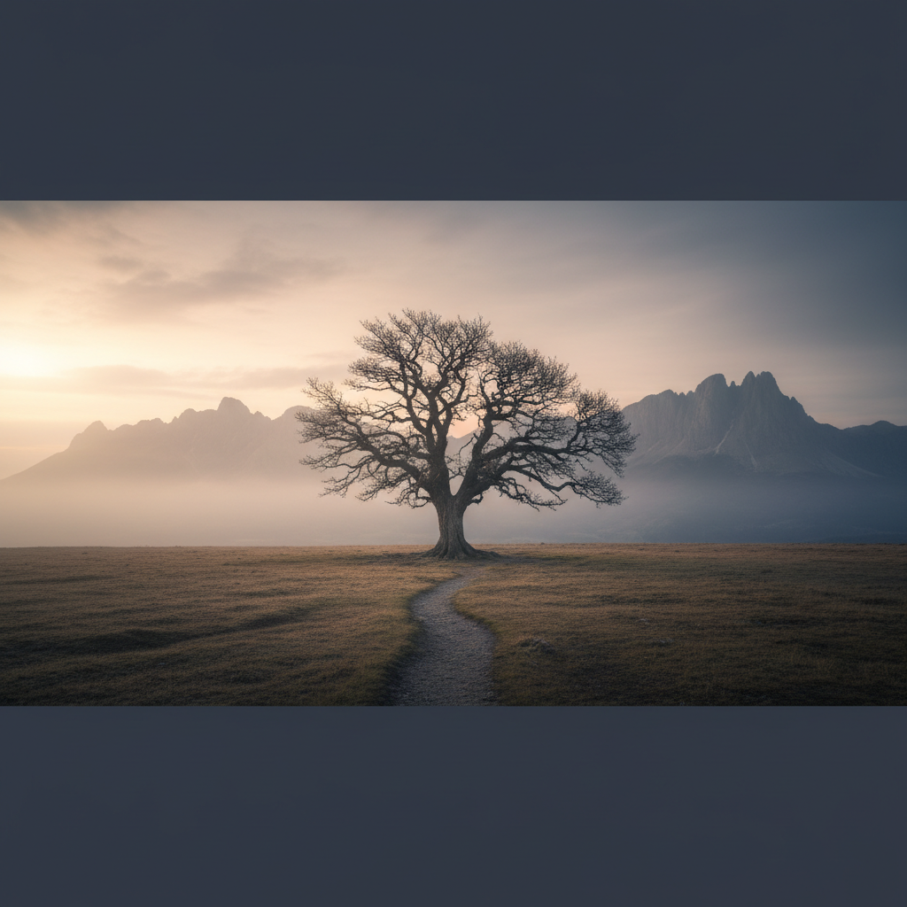 Man facing fear, inner strength, resolve.