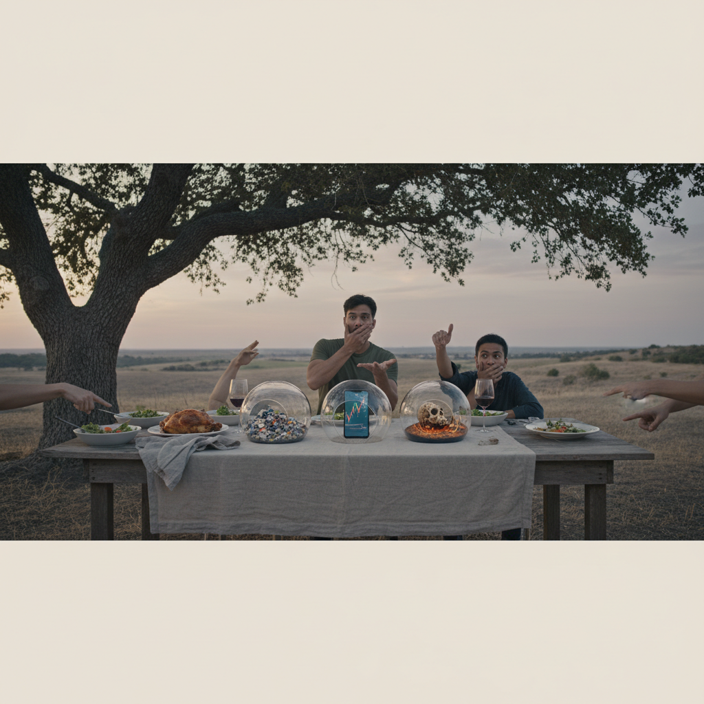 Man arguing with woman at dinner table.