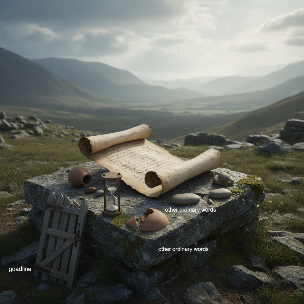 Etymology of "deadline", "goodbye", and other words.