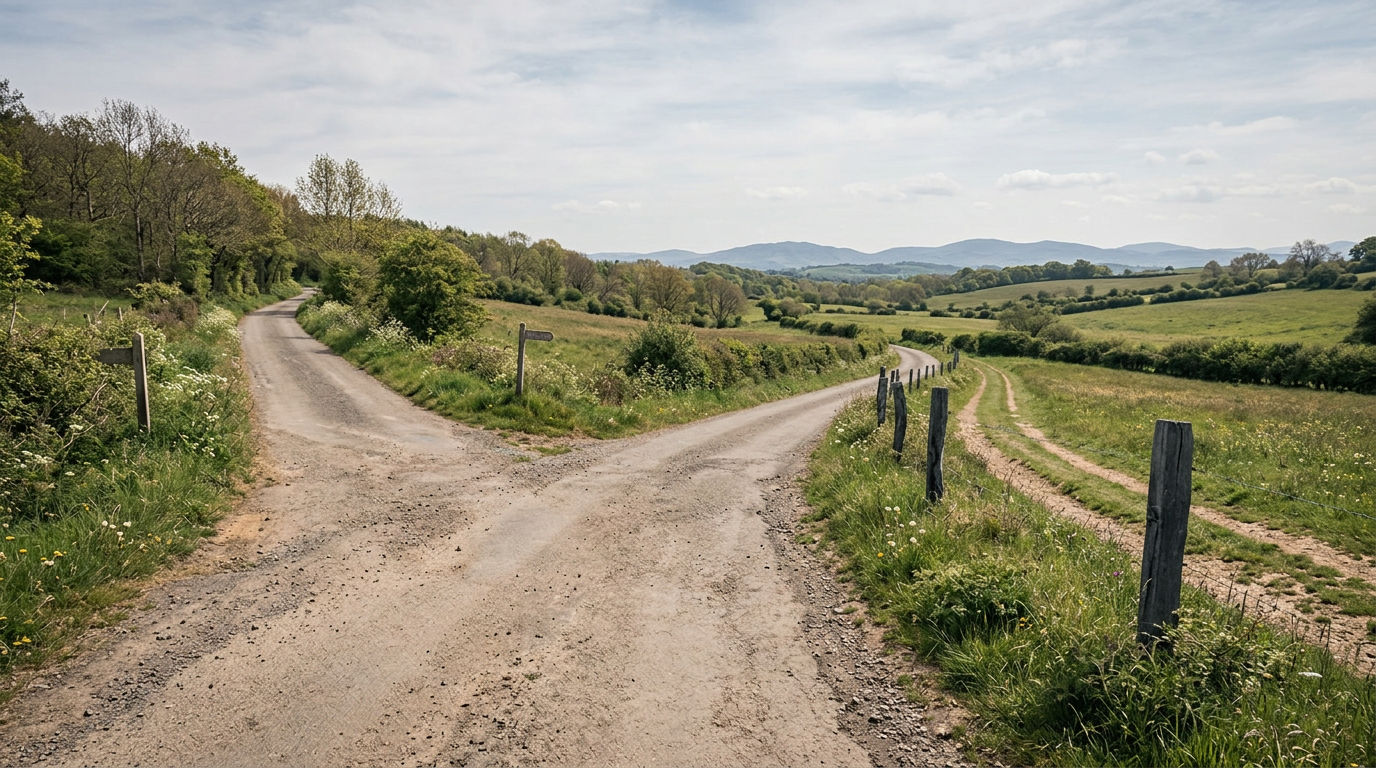 Person staring at a desk cluttered with papers and a laptop, looking overwhelmed.