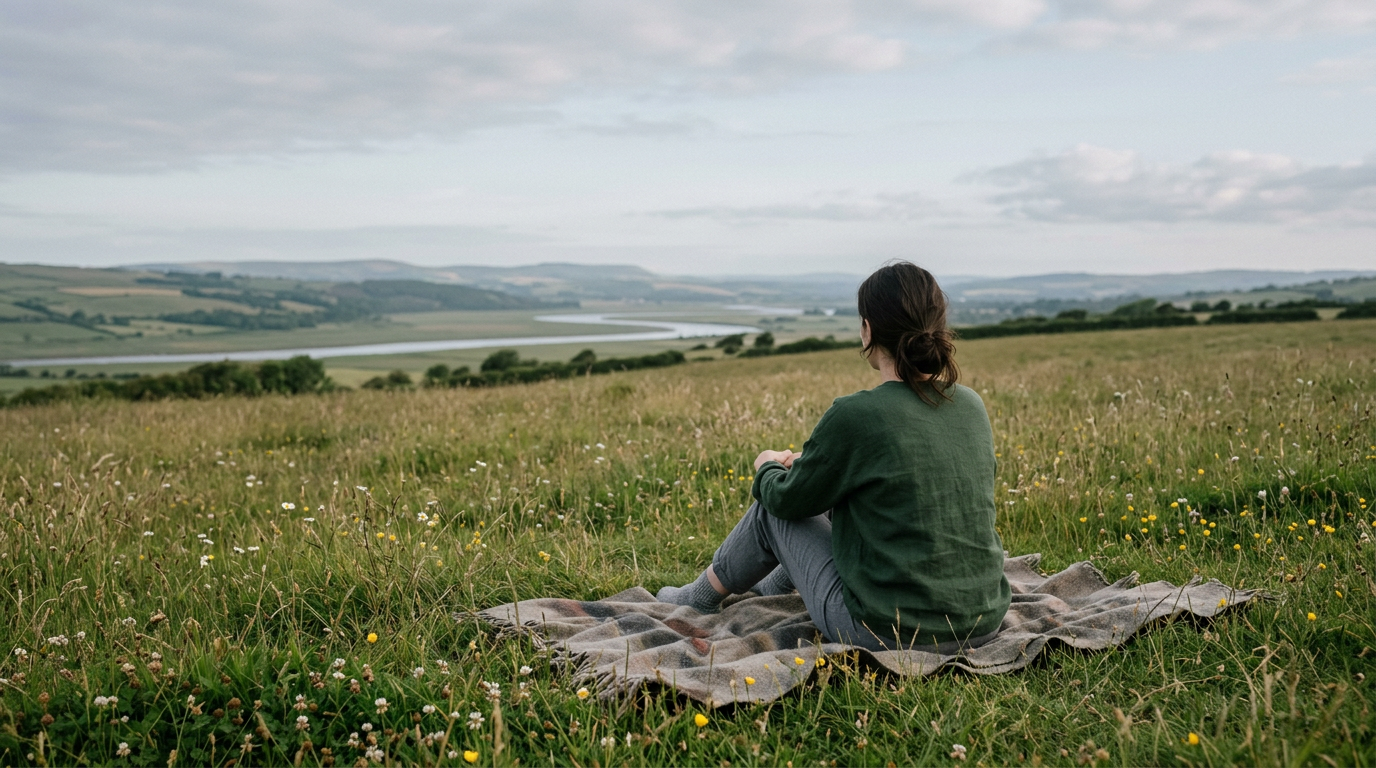 Man meditating peacefully outdoors, symbolizing the power of doing nothing.