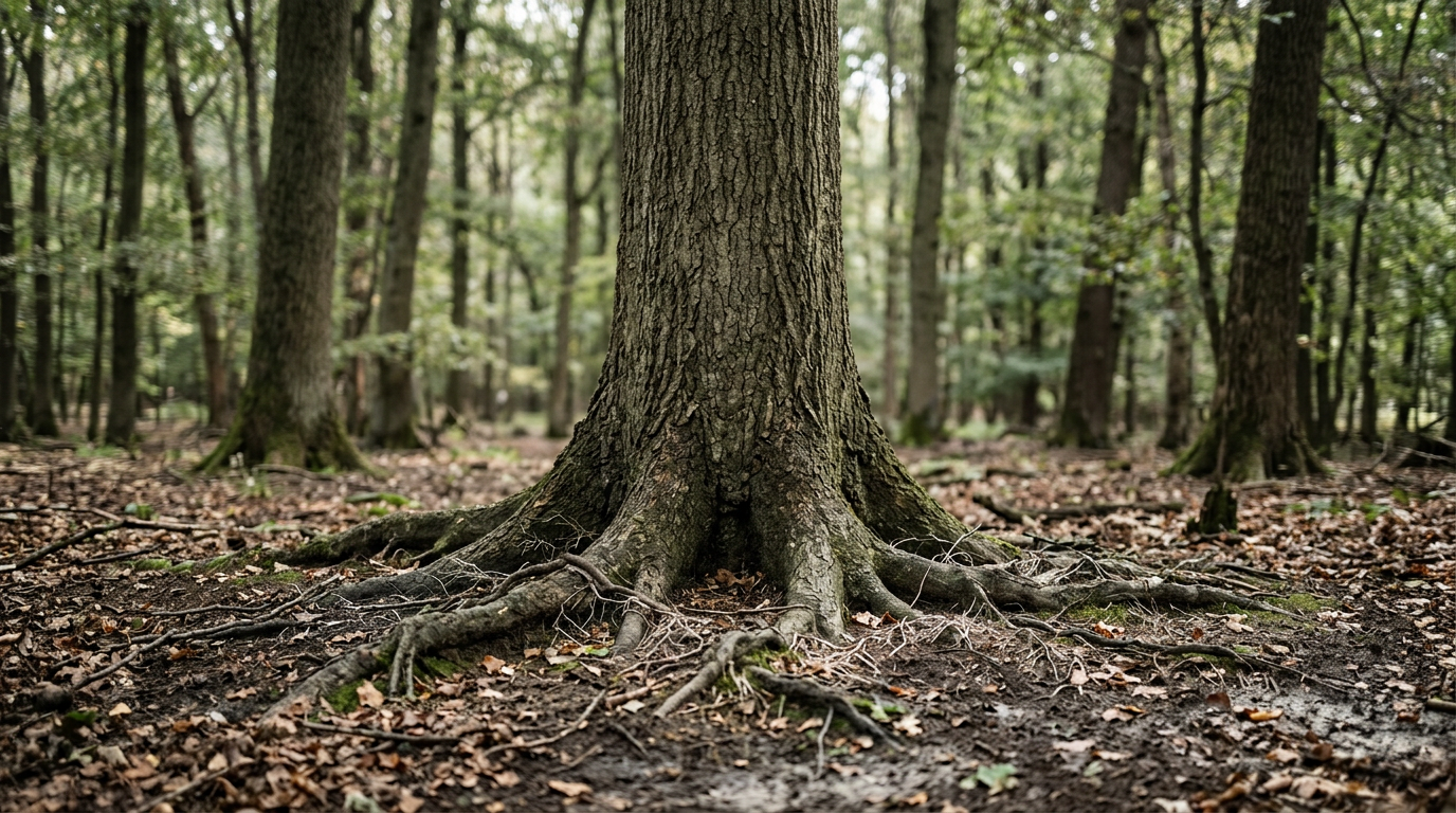 Trees communicating through hidden underground root network