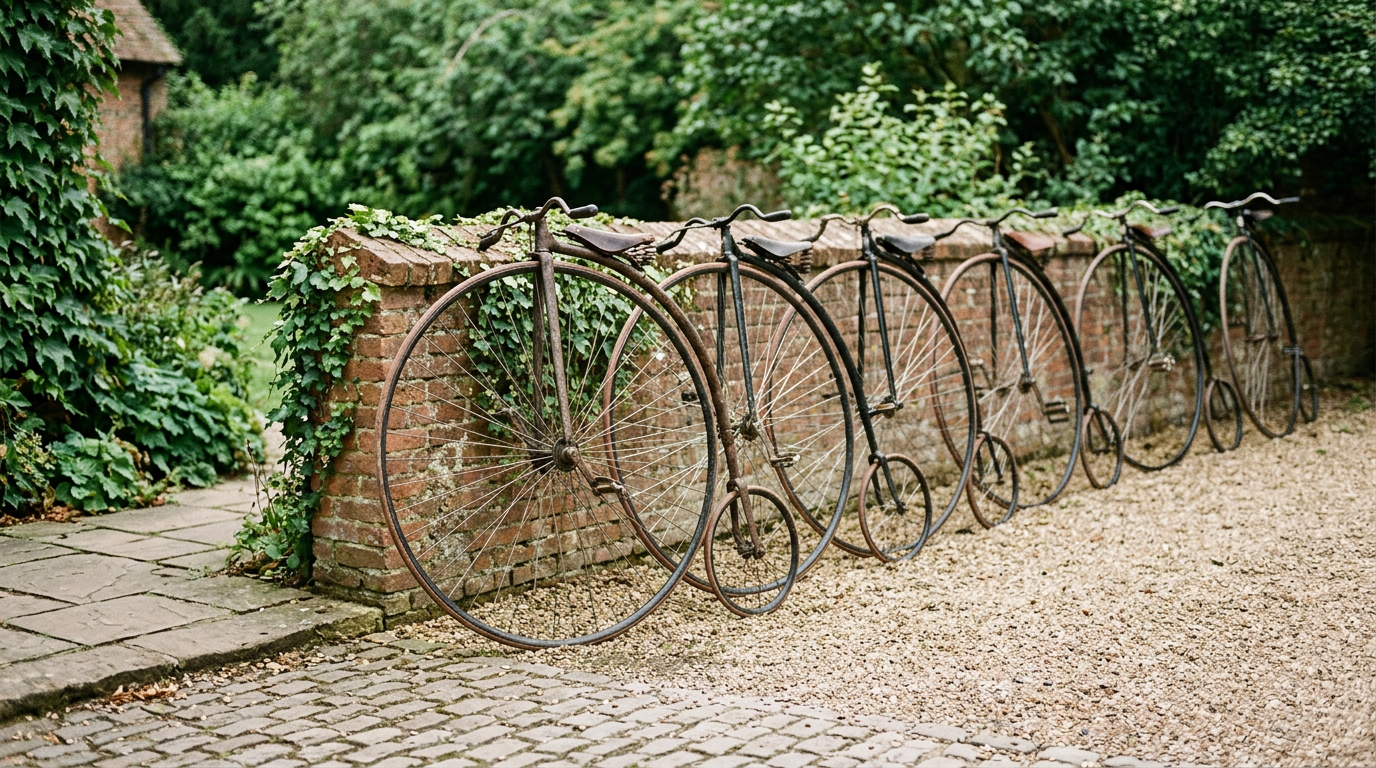 A retro telephone on a wooden table, illustrating the strange history of everyday items.
