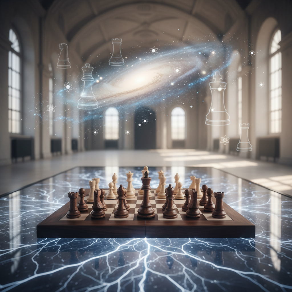 Chess board with countless possible game variations, representing complex game recognition.