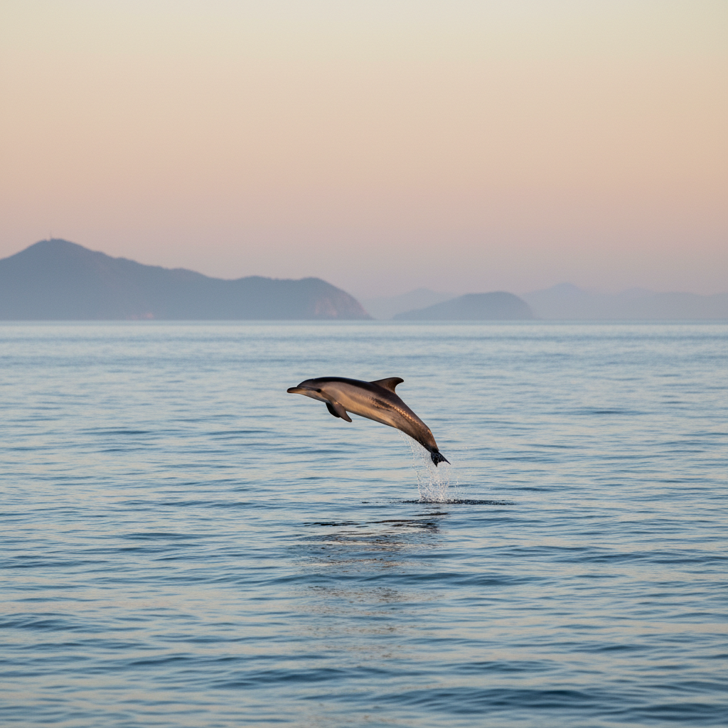 Clymene dolphin swimming in the ocean.
