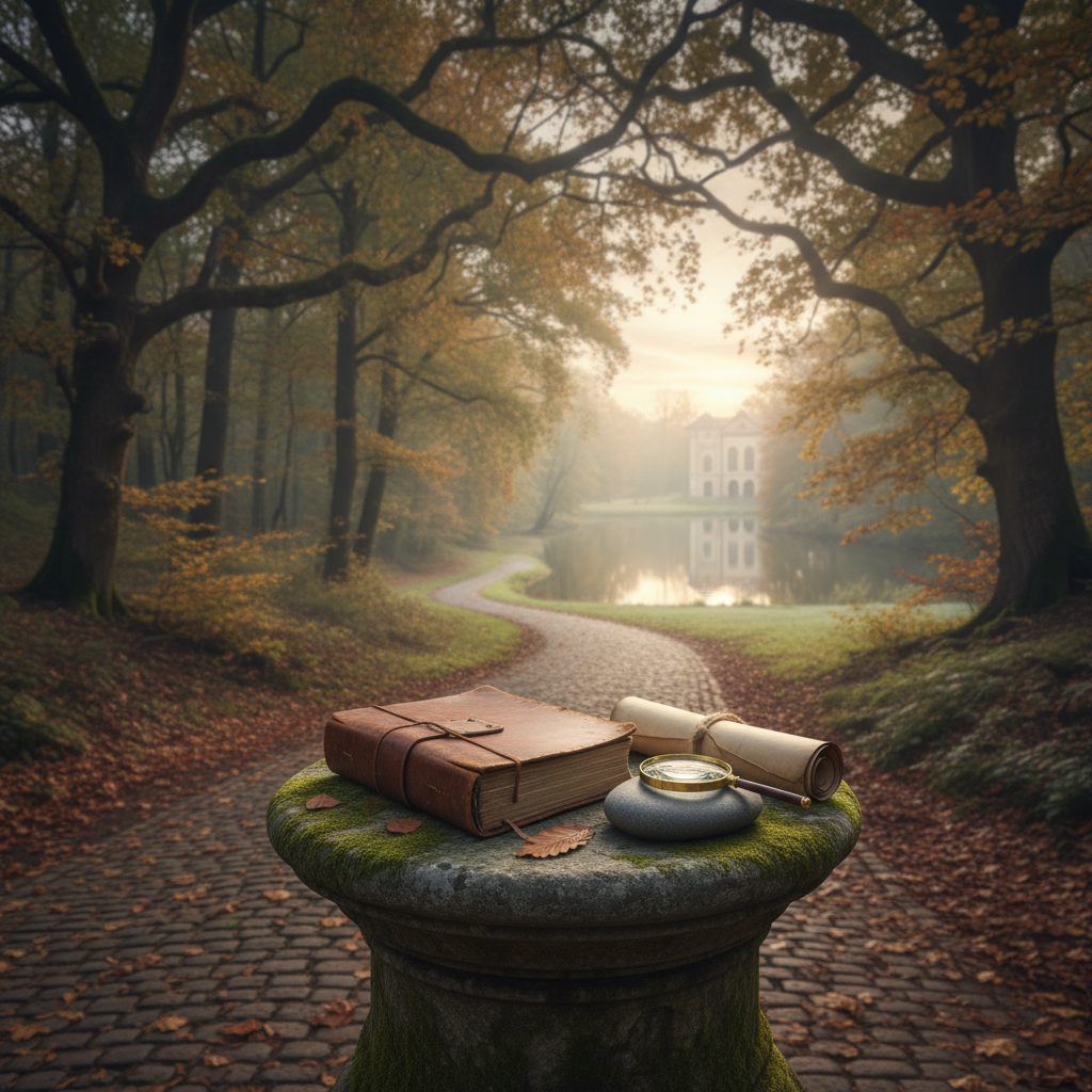 Man reading a book in a park