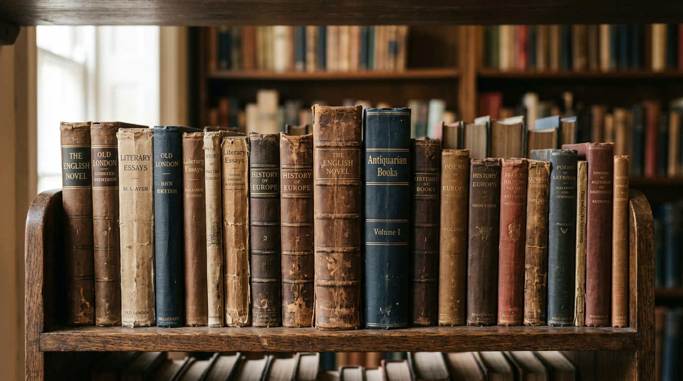 Close-up of aged book pages with a vintage feel, highlighting textual details.
