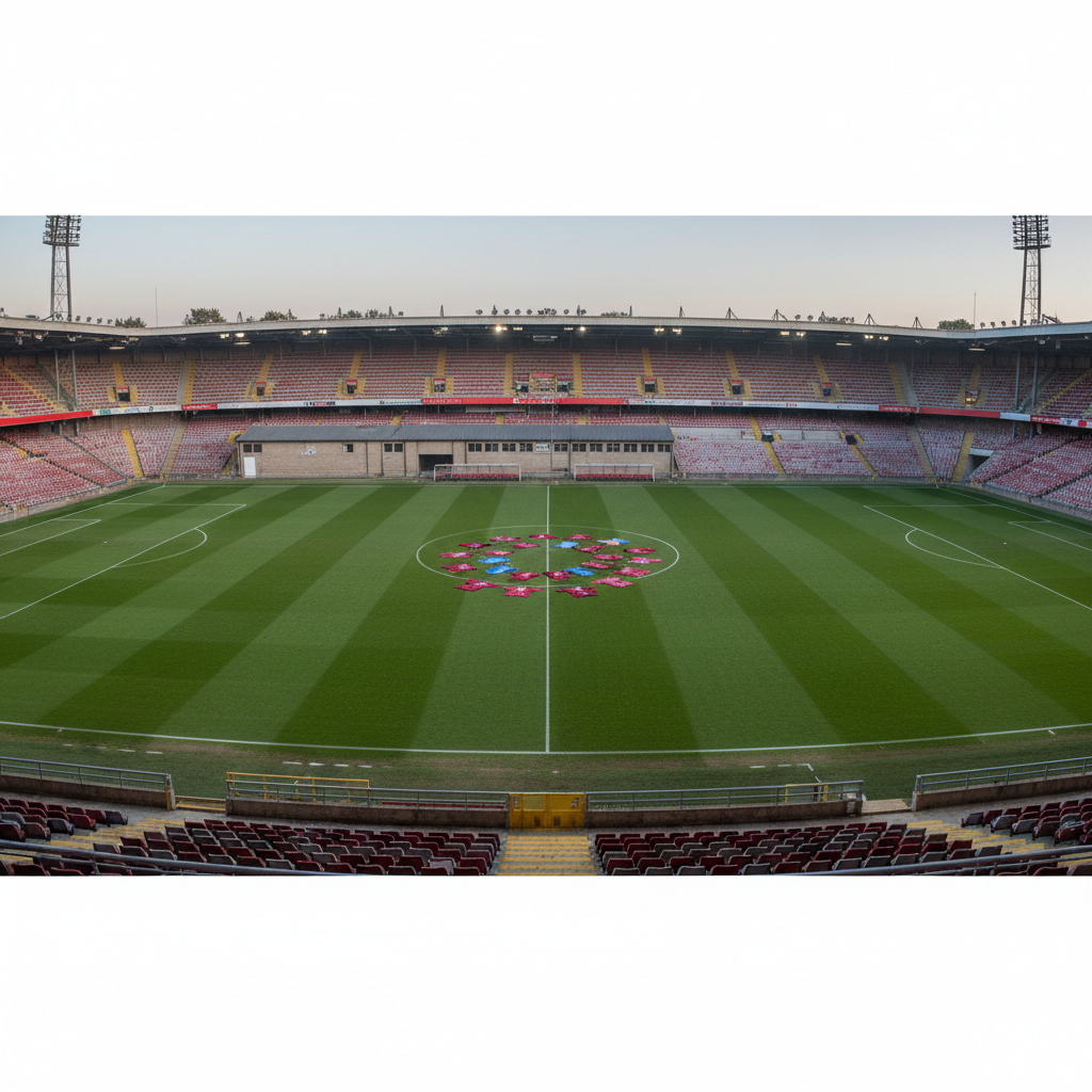Football team in red gaining an advantage.