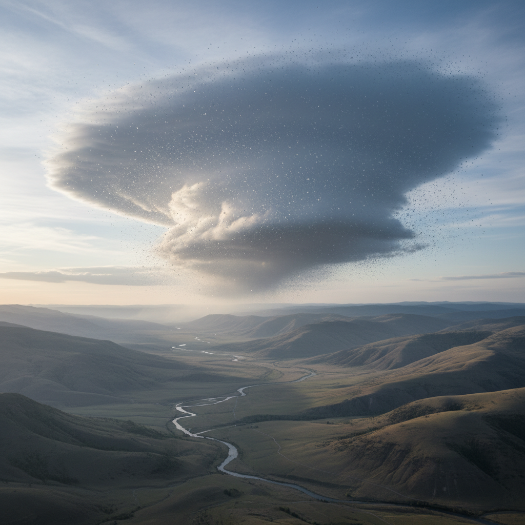 Clouds floating in the sky, defying gravity.