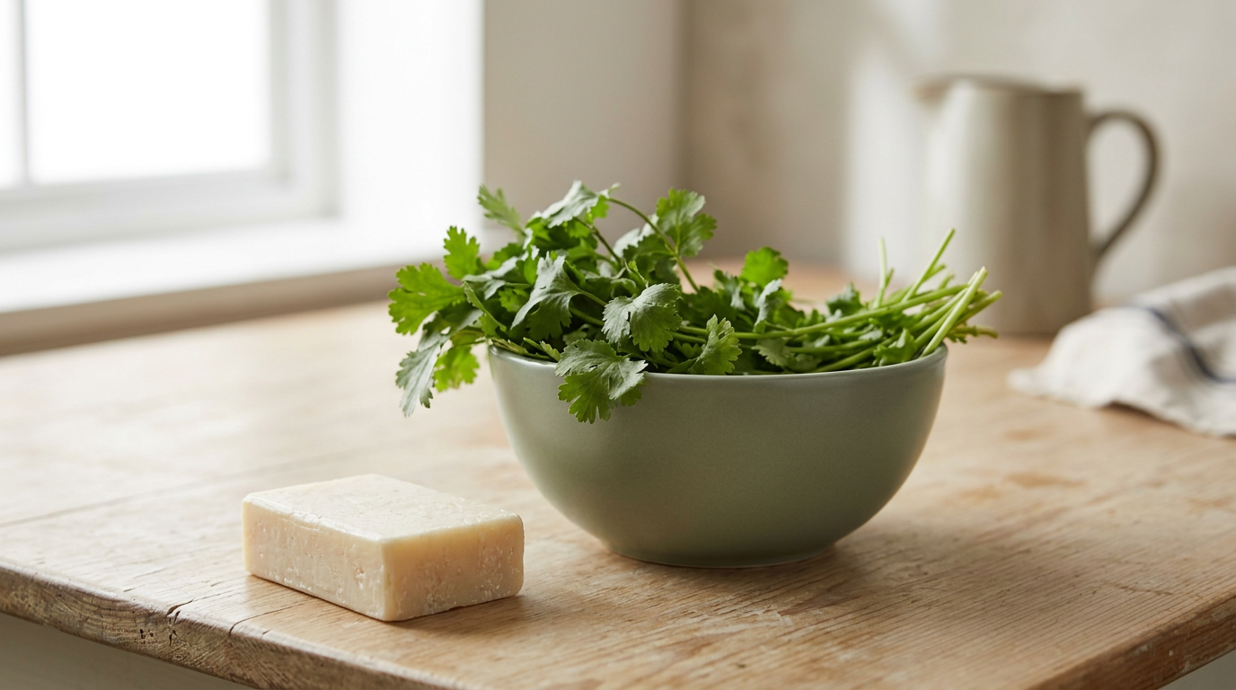 Genetic variant OR6A2 linked to soapy perception of cilantro.