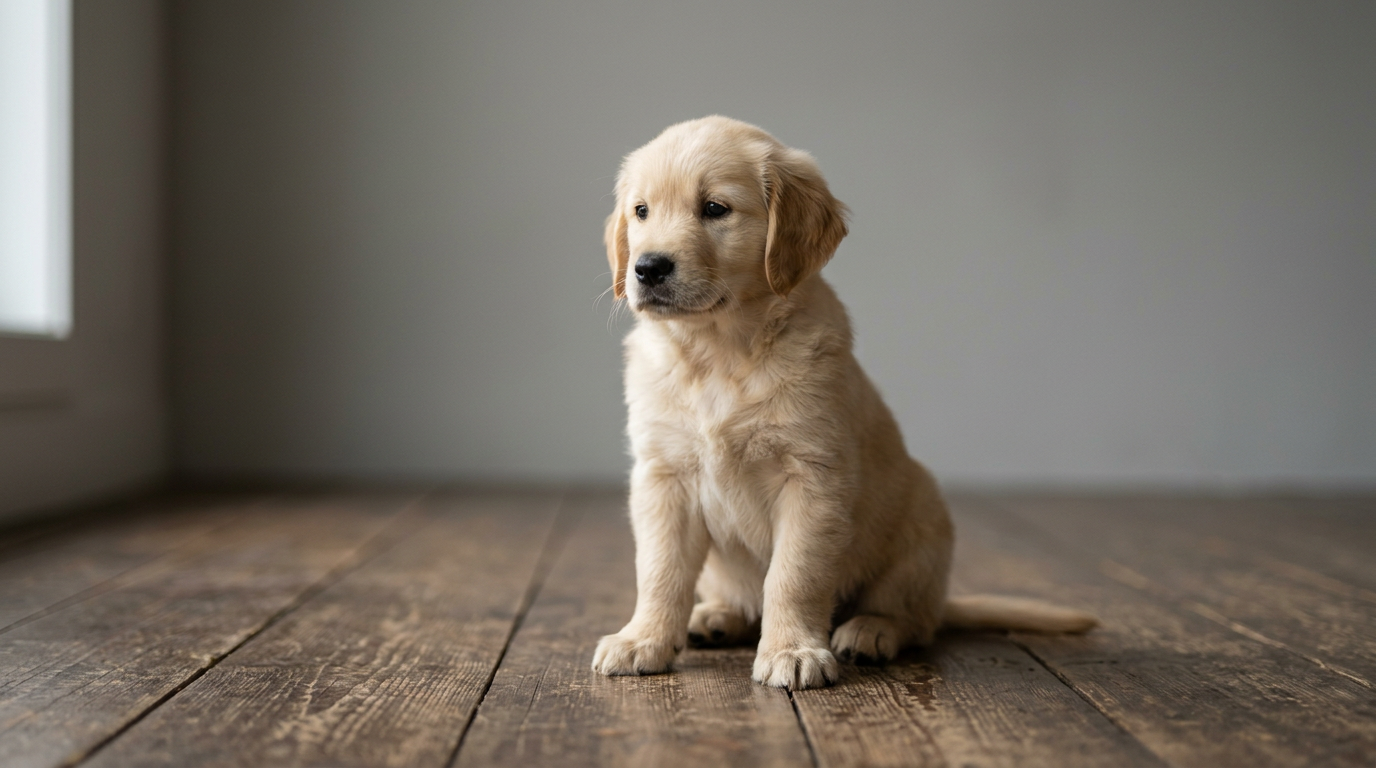 Cute puppy at 6-8 weeks old, peak cuteness age