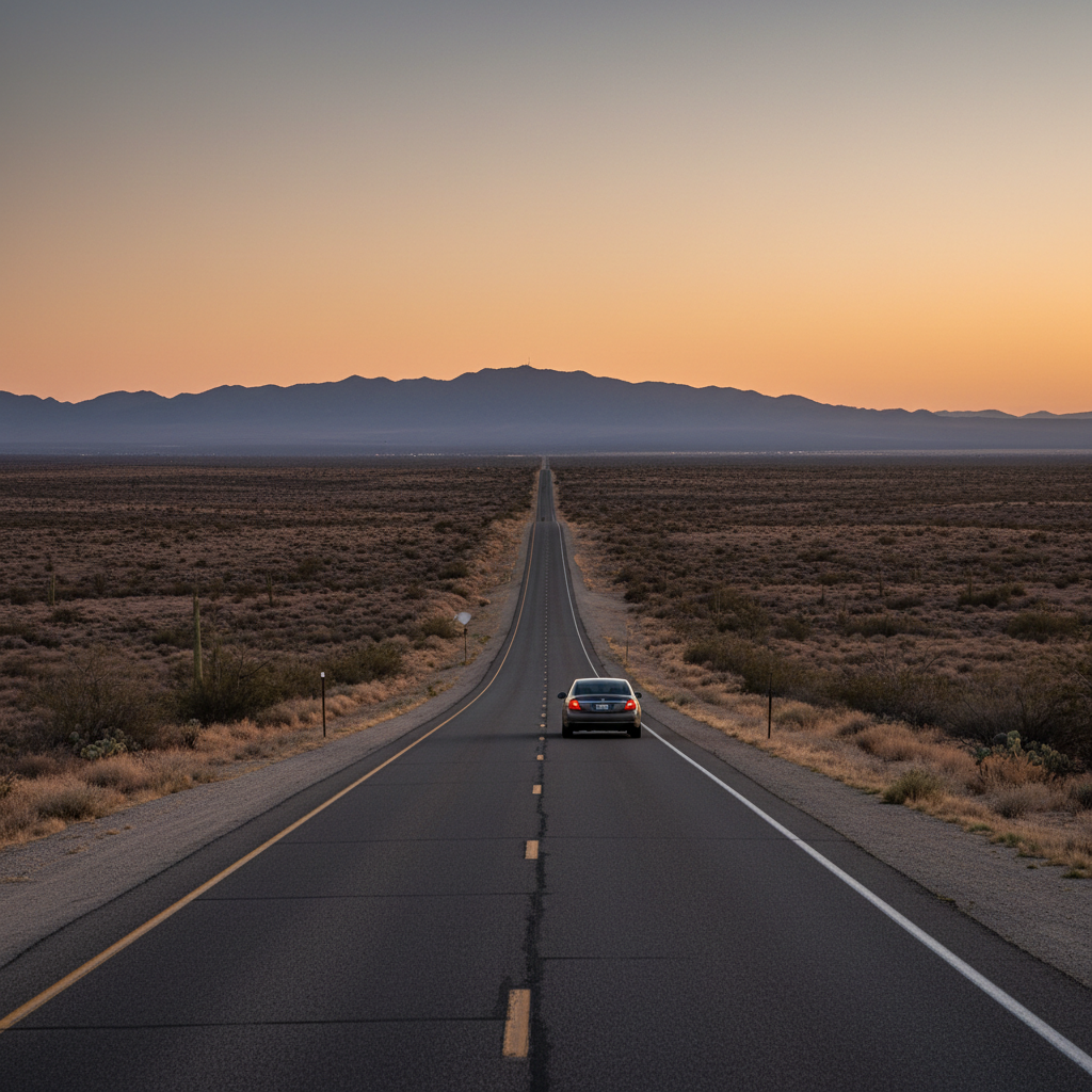 Psychological shift to road driving.