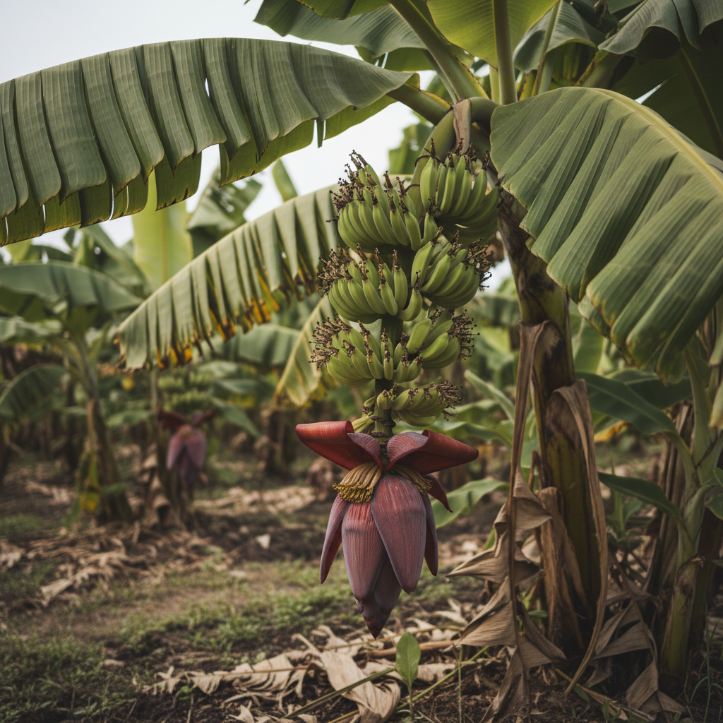 Banana, a berry, from a banana plant.