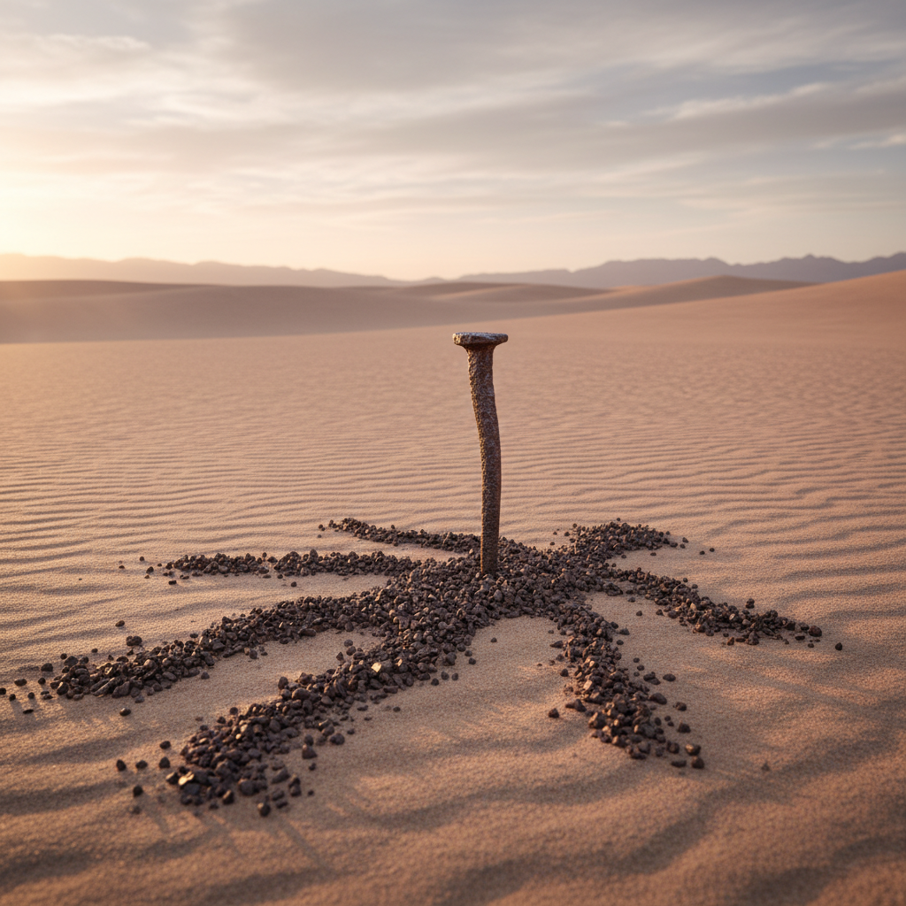 Iron nail from human body.