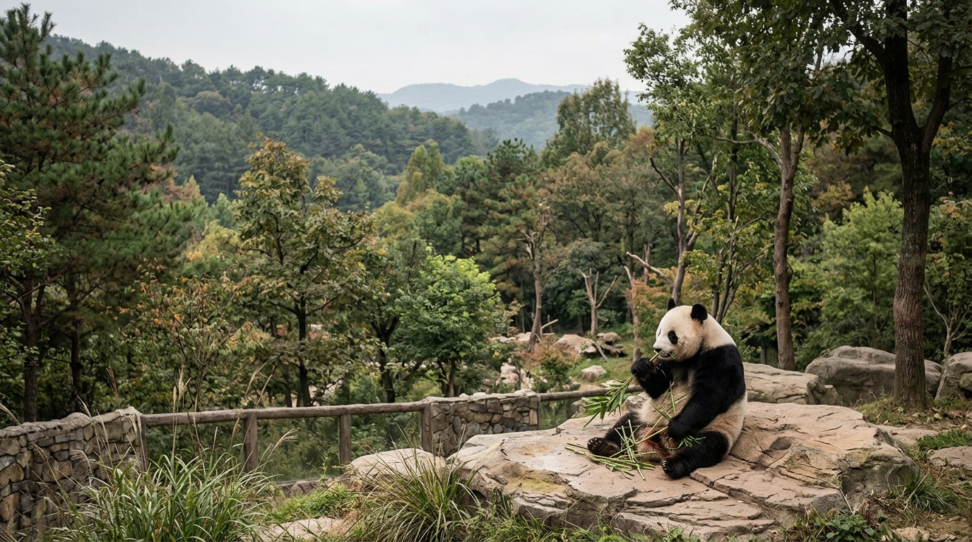 Giant pandas on loan from China to foreign zoos, paying conservation fees.