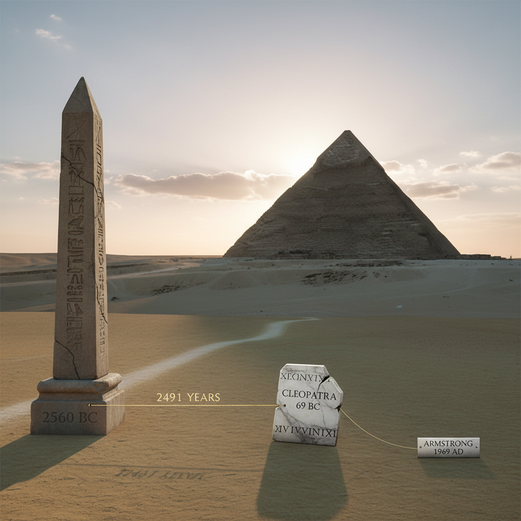 Ancient mathematical symbols and artifacts.