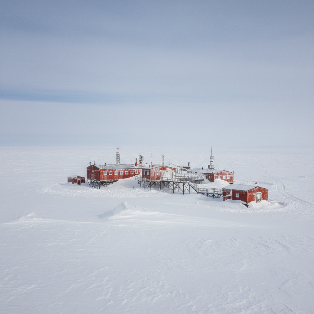 Frozen Lake Vostok, Antarctica, underwater ice formations