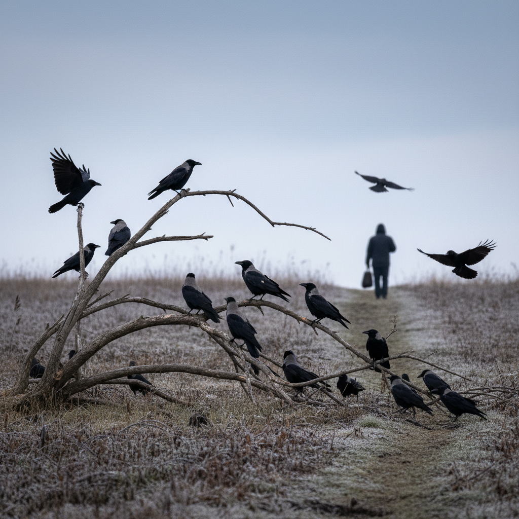 Crows learning from each other.