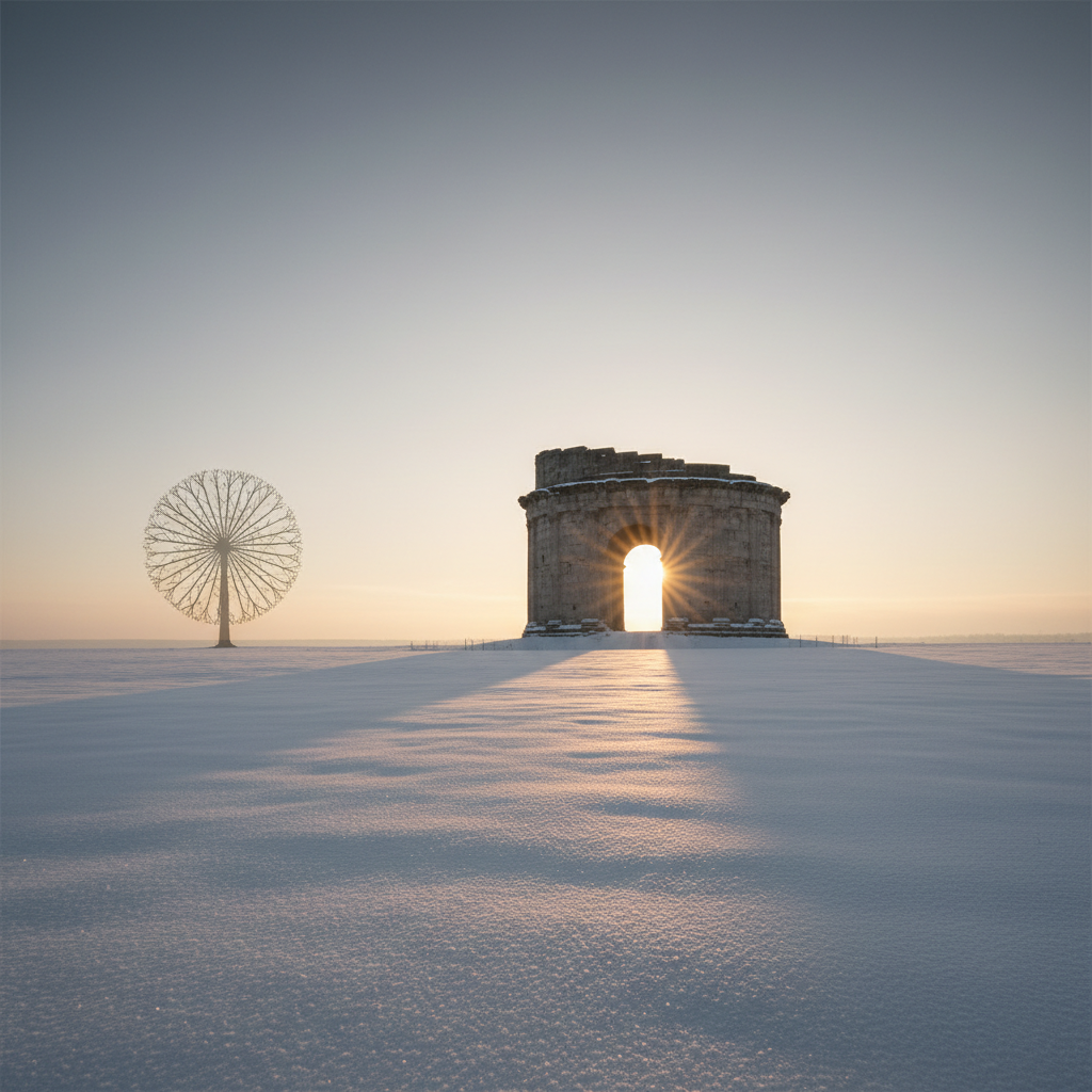 Saturnalia festival symbol with a sun god figure.