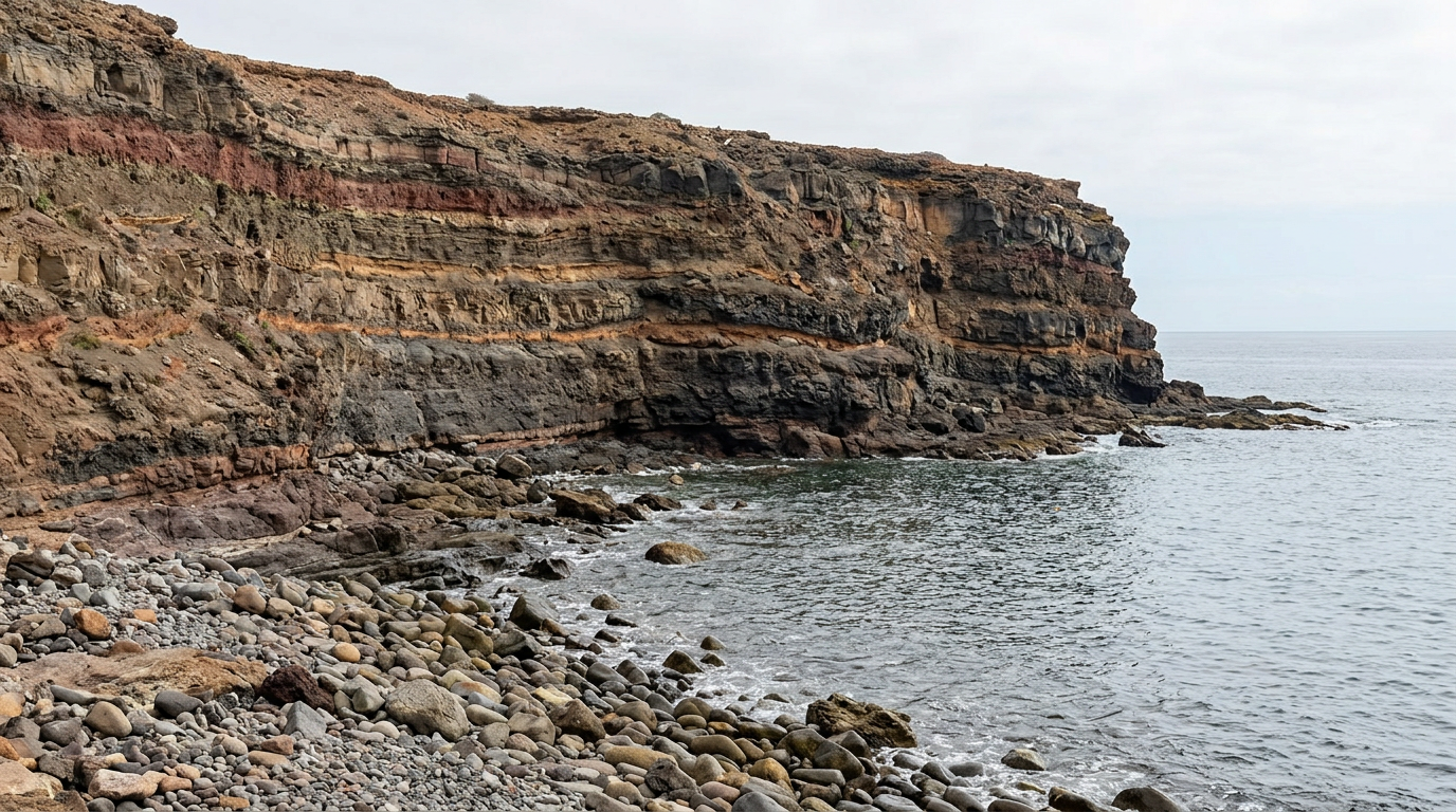 Earth's magnetic field reversal record in rocks and seafloor crust.