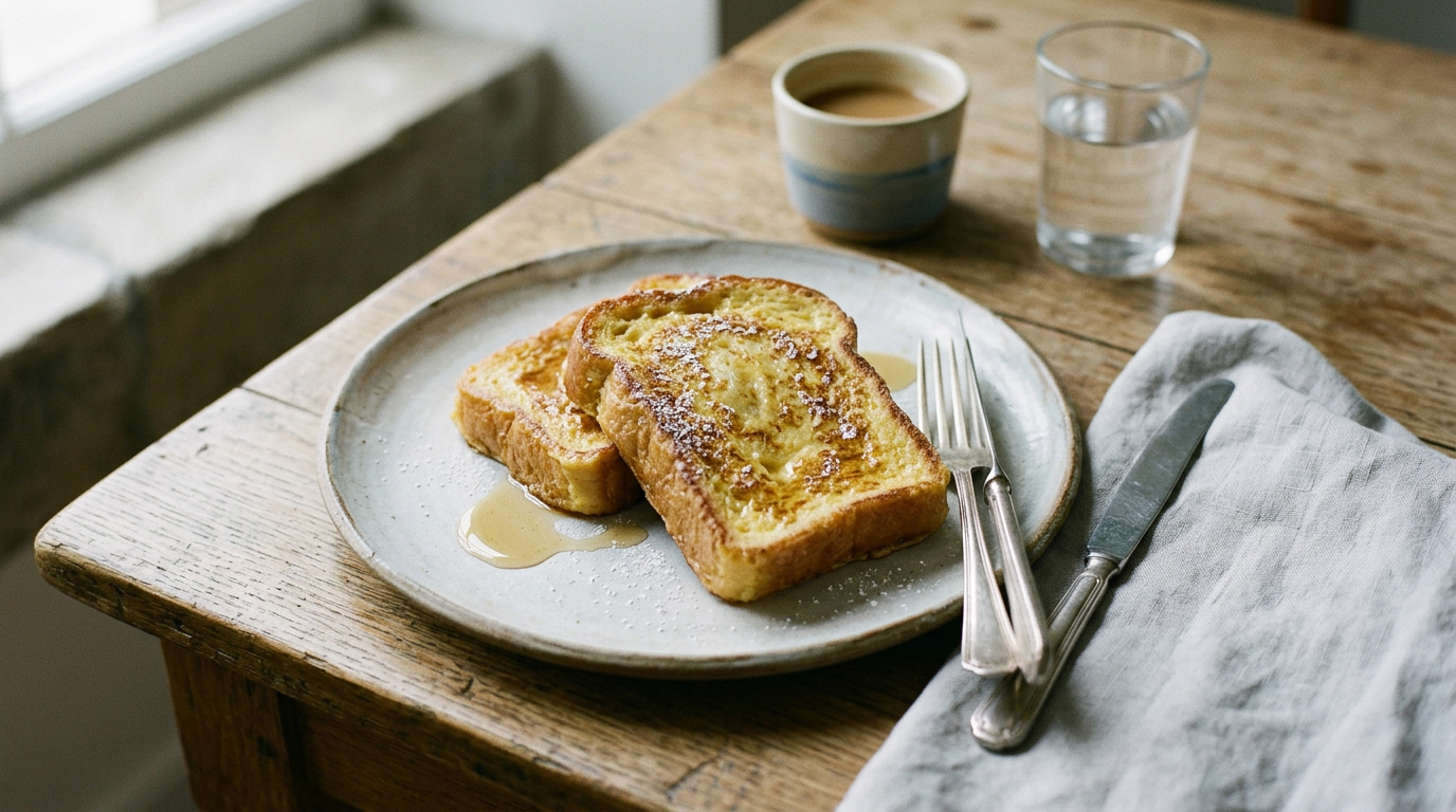 Roman egg-soaked bread dish, ancestor of French toast.