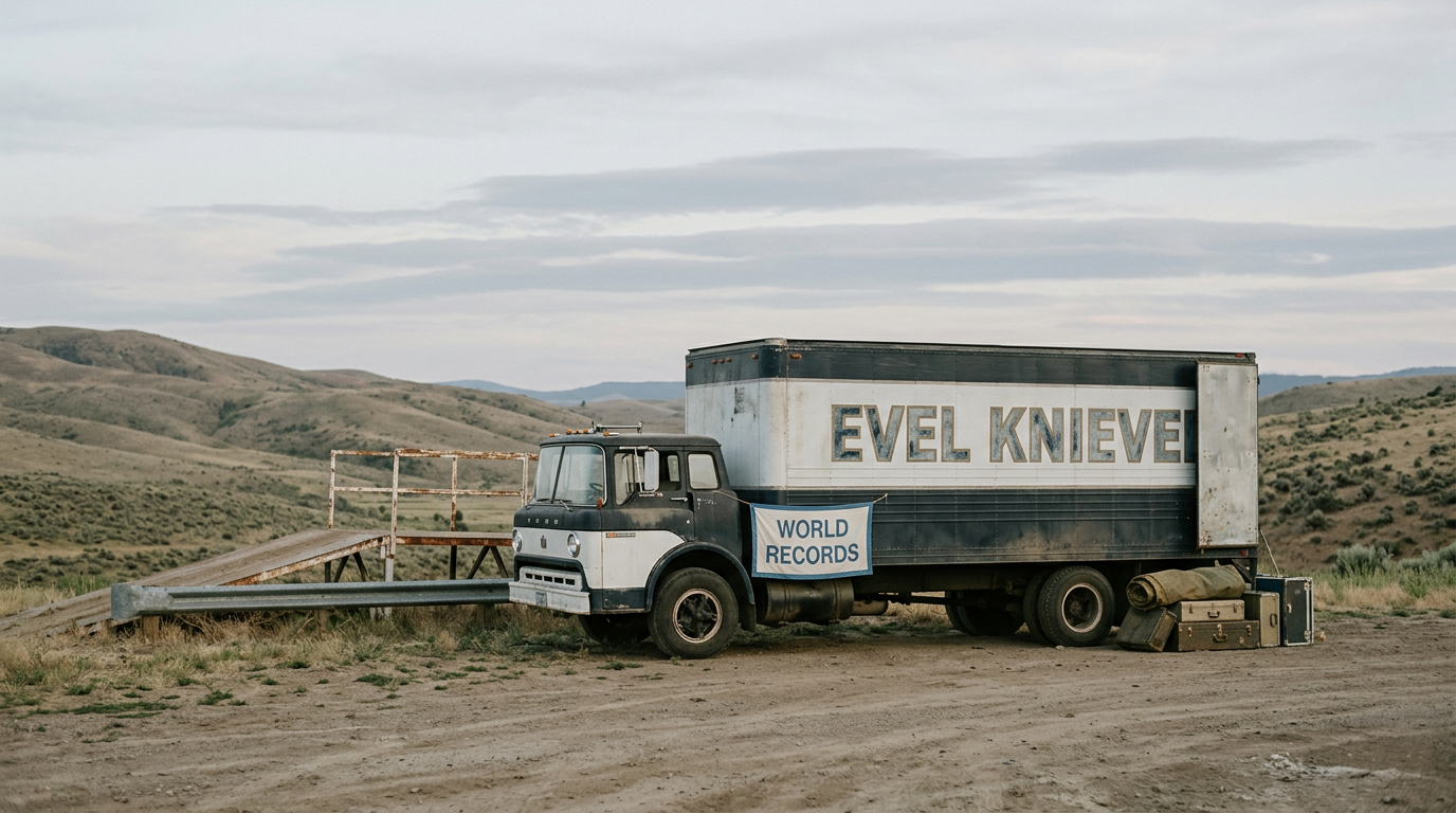 Evel Knievel with 433 broken bones, Guinness World Record holder