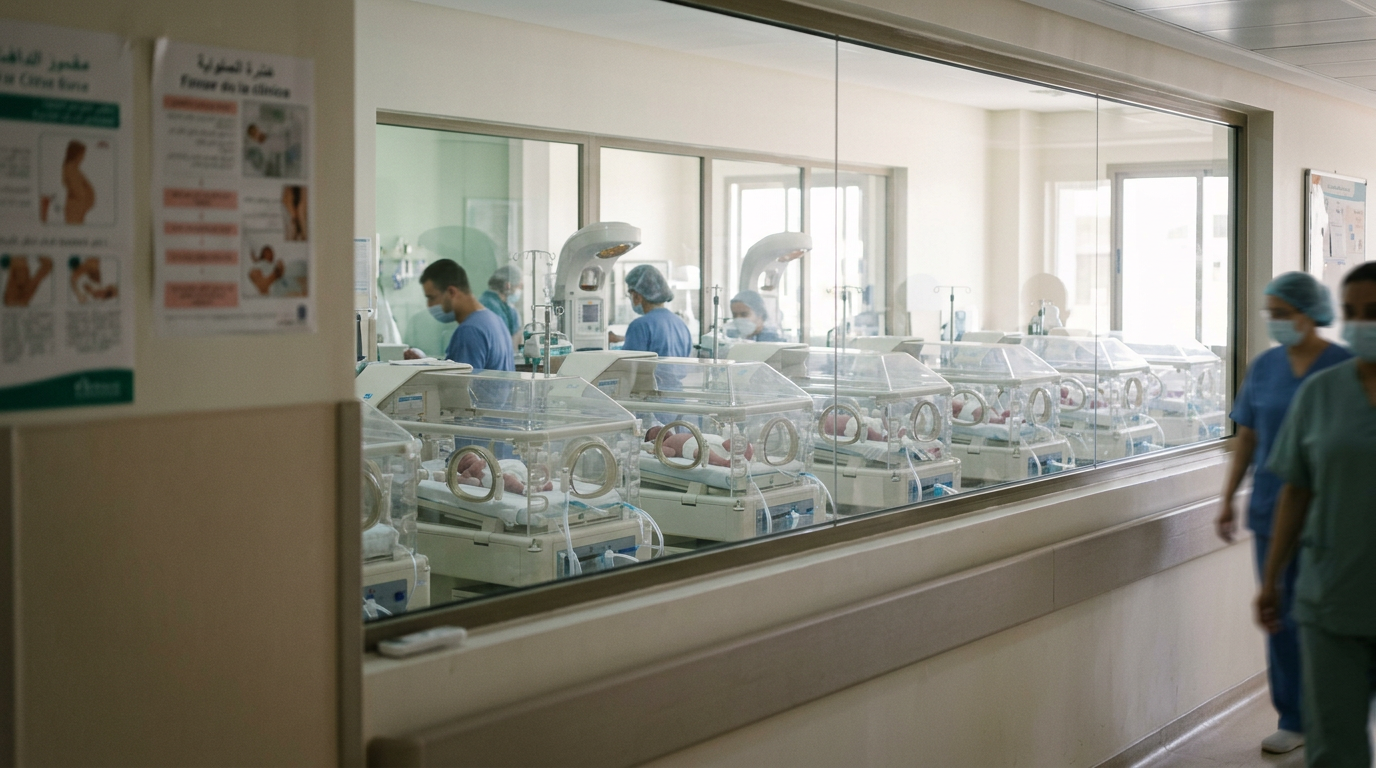 Halima Cissé with her nine babies, the first nonuplets to survive birth.