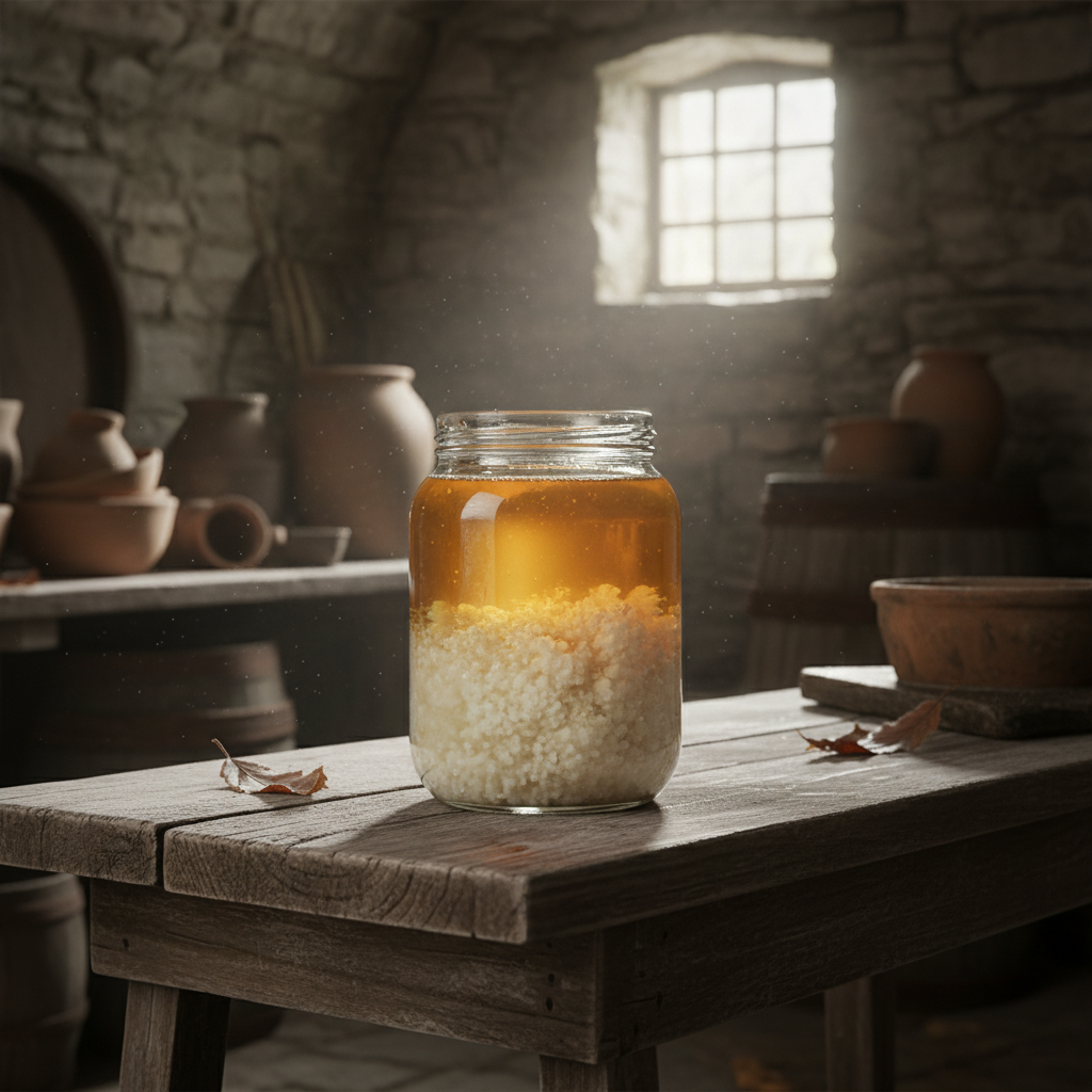 Crystallized honey in jar