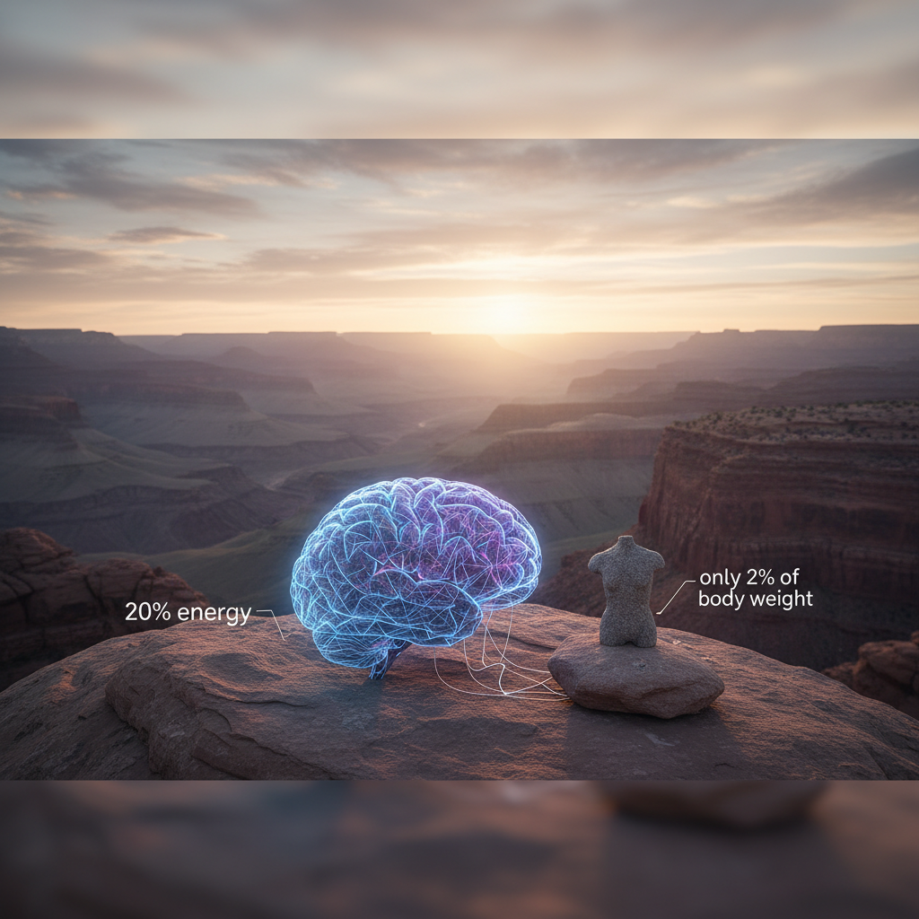 Human brain uses 20% of body's energy.