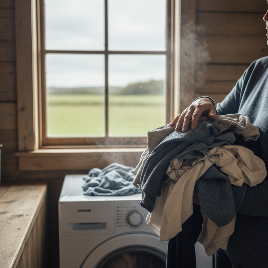 Man looking confused at a distorted reality.