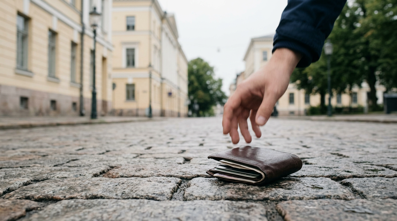 Lost wallet experiment results: Helsinki returns 11/12, Lisbon returns 1/12.