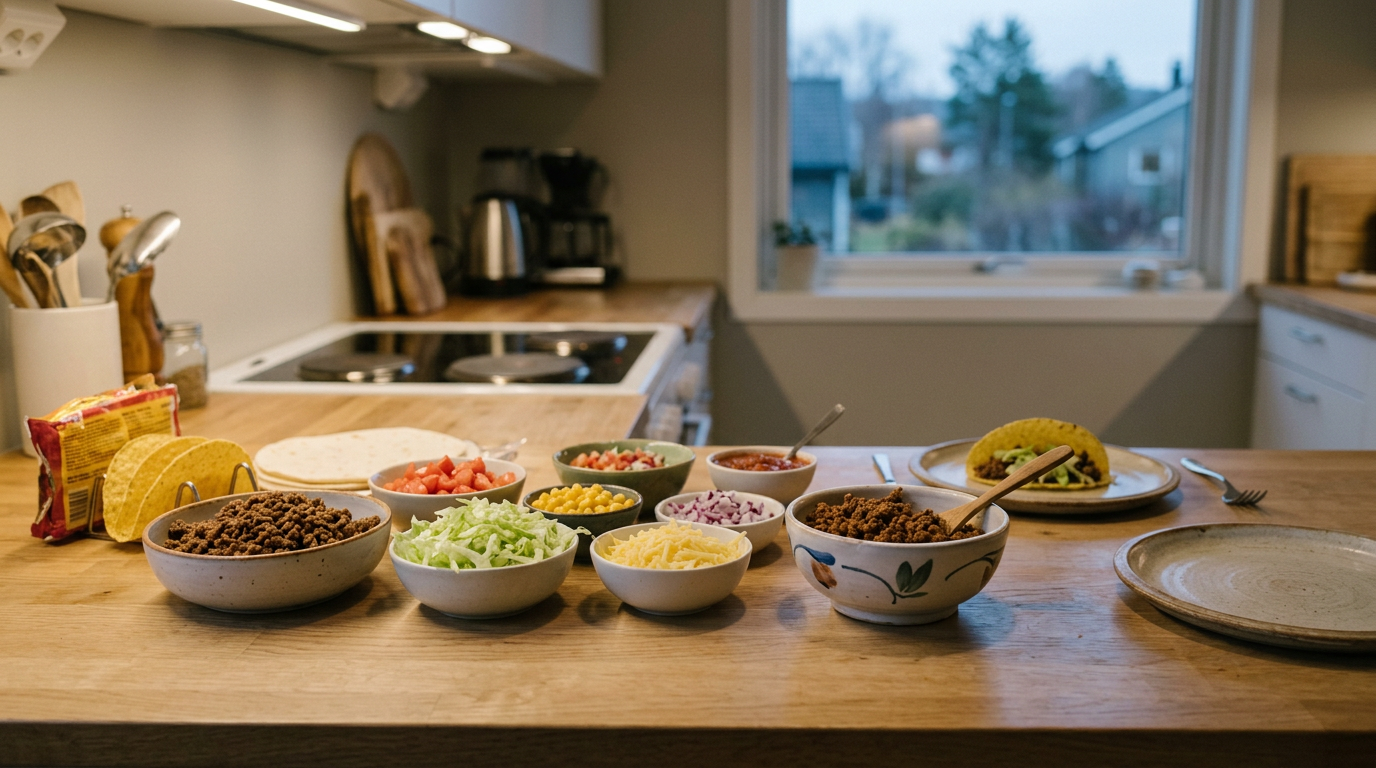 Norwegians enjoying fredagstaco (Friday taco night) tradition.