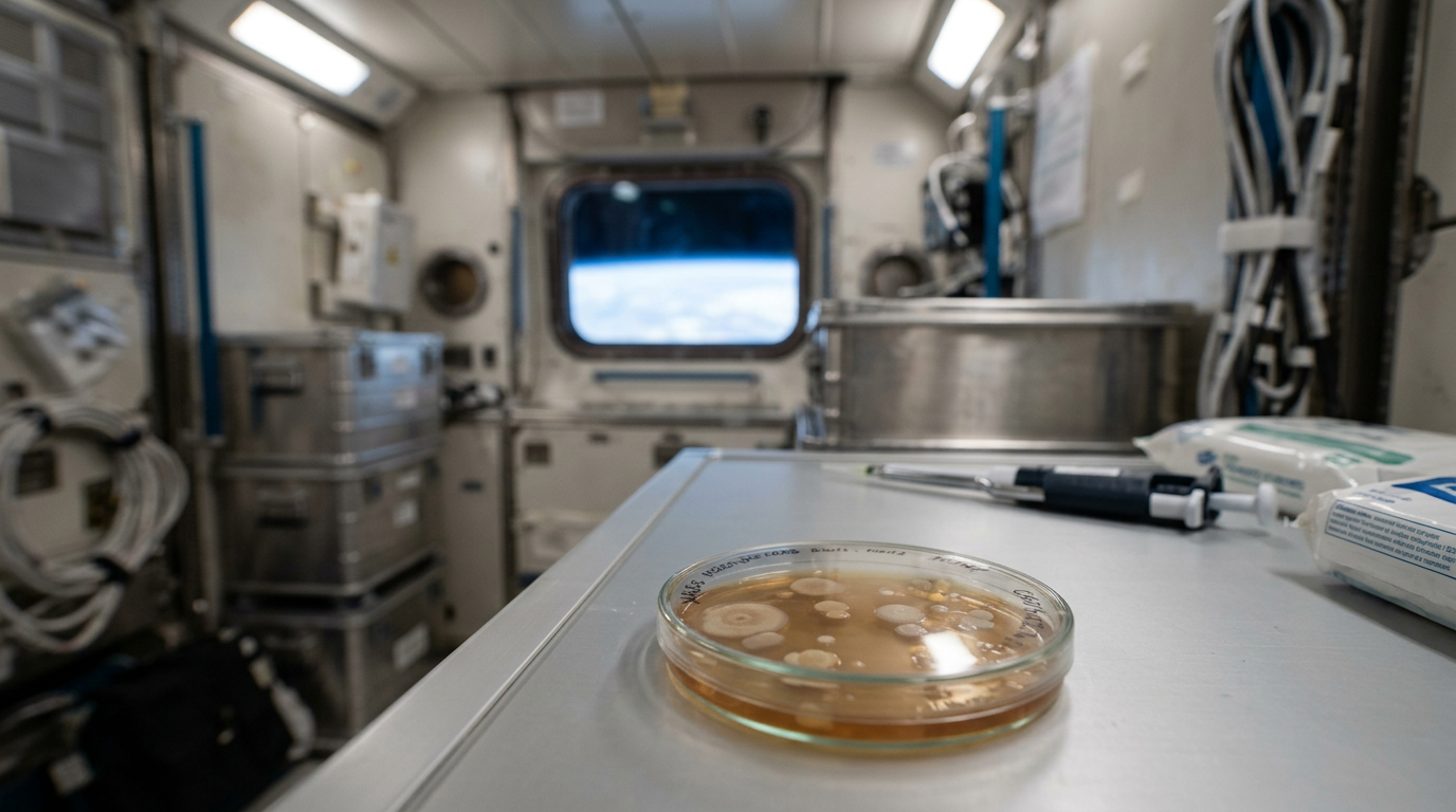 ISS astronauts' bacteria have evolved into new strains, pictured in a lab setting.