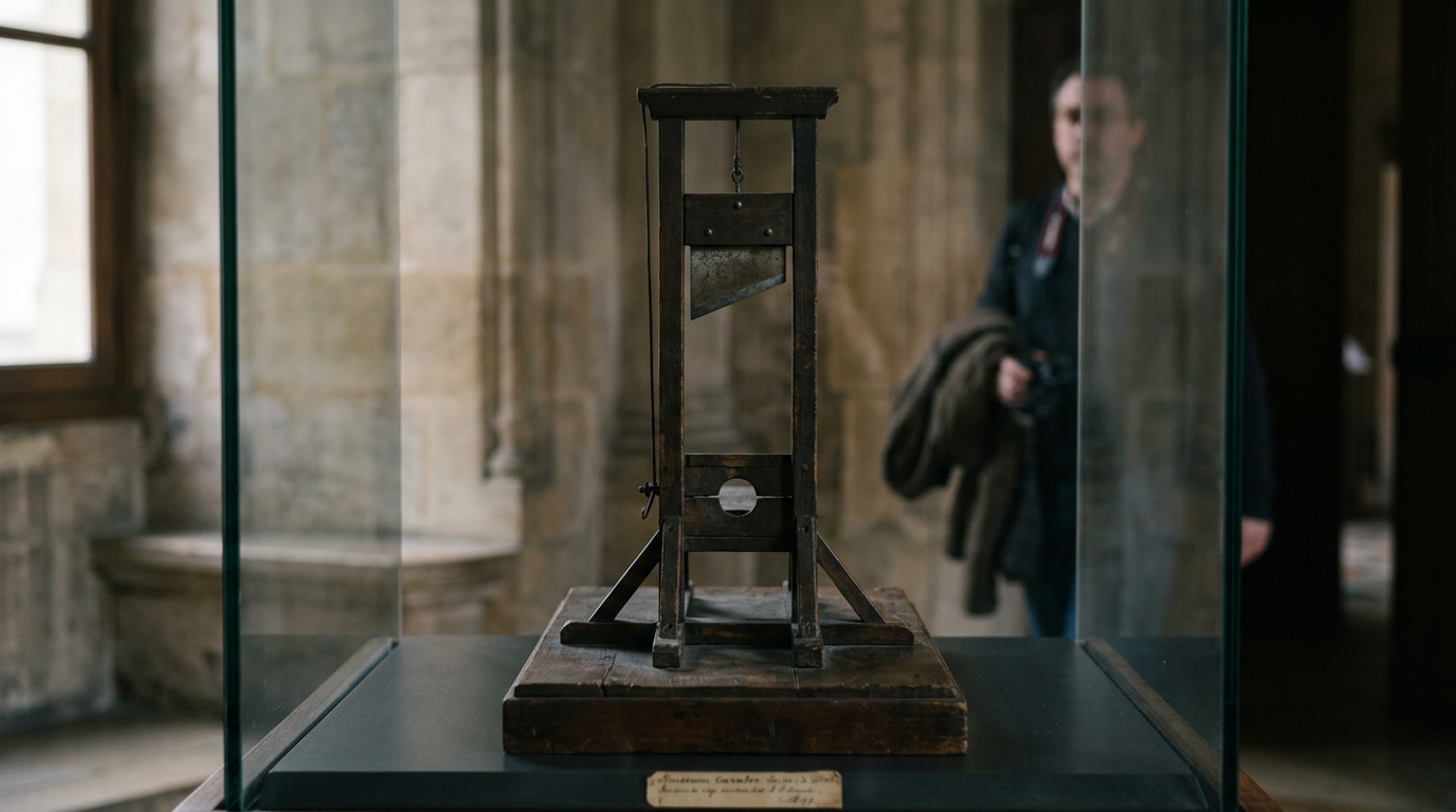Dr. Joseph Guillotin and the guillotine device.