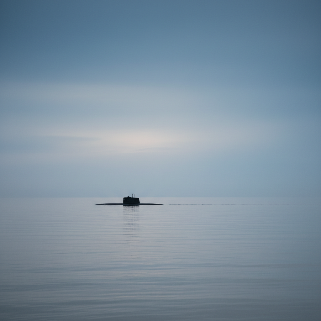 Modern nuclear submarine, silent operation