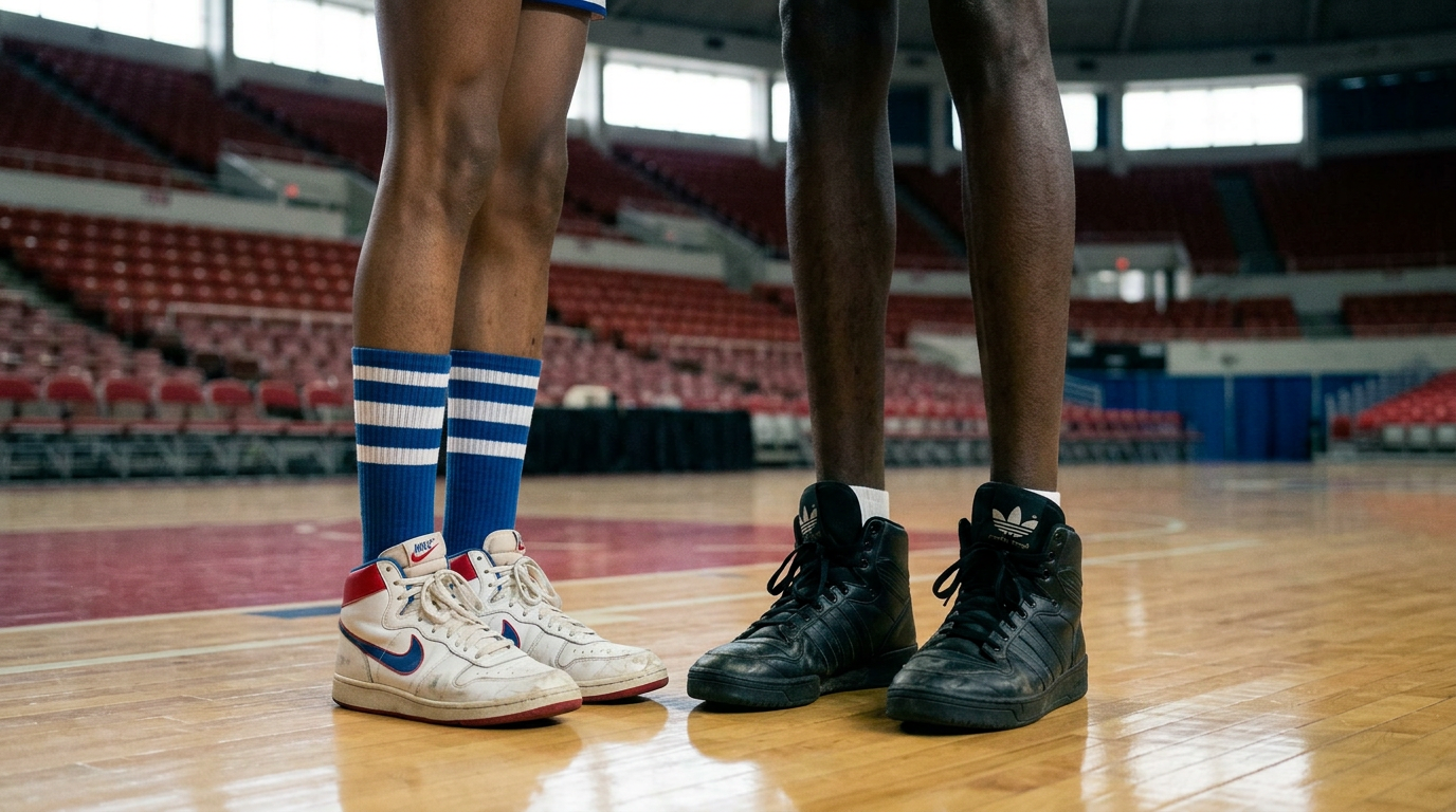 Muggsy Bogues and Manute Bol, shortest and tallest NBA players, as Washington Bullets teammates.