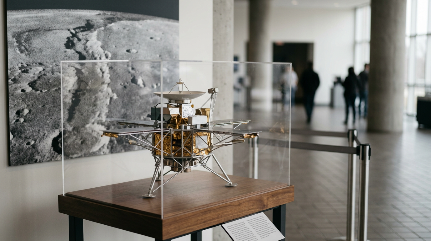 Mariner 9 spacecraft orbiting Mars, mapping the planet from orbit.