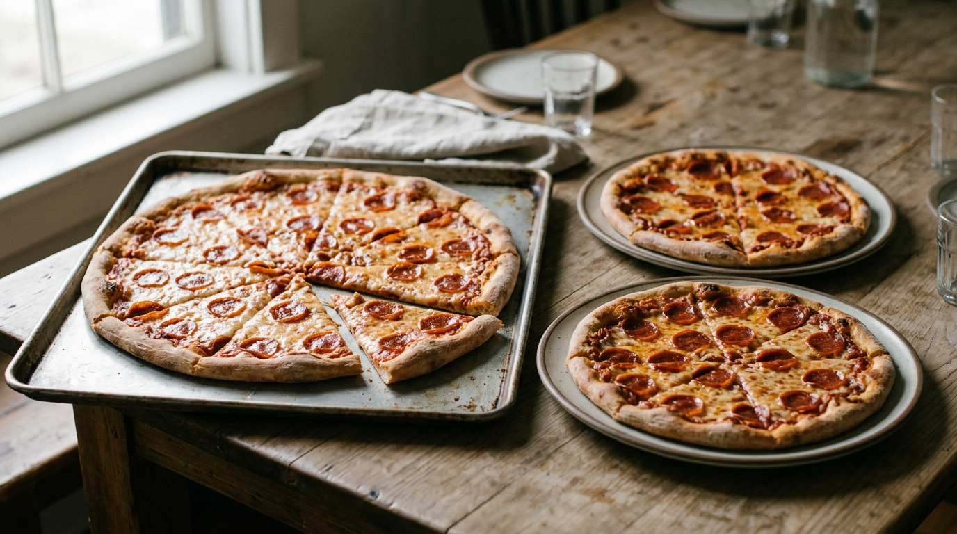 One 18-inch pizza vs. two 12-inch pizzas area comparison