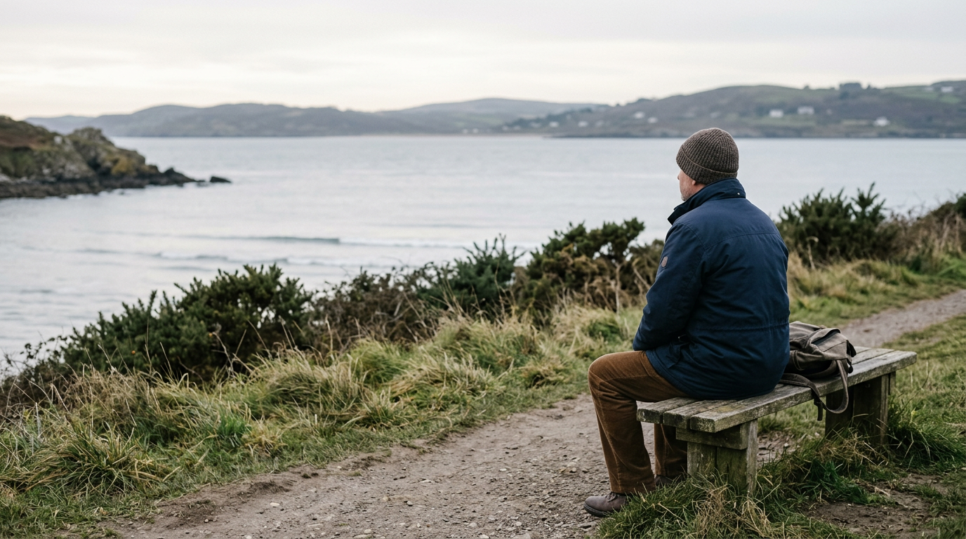 Man looking worriedly at a pill bottle.