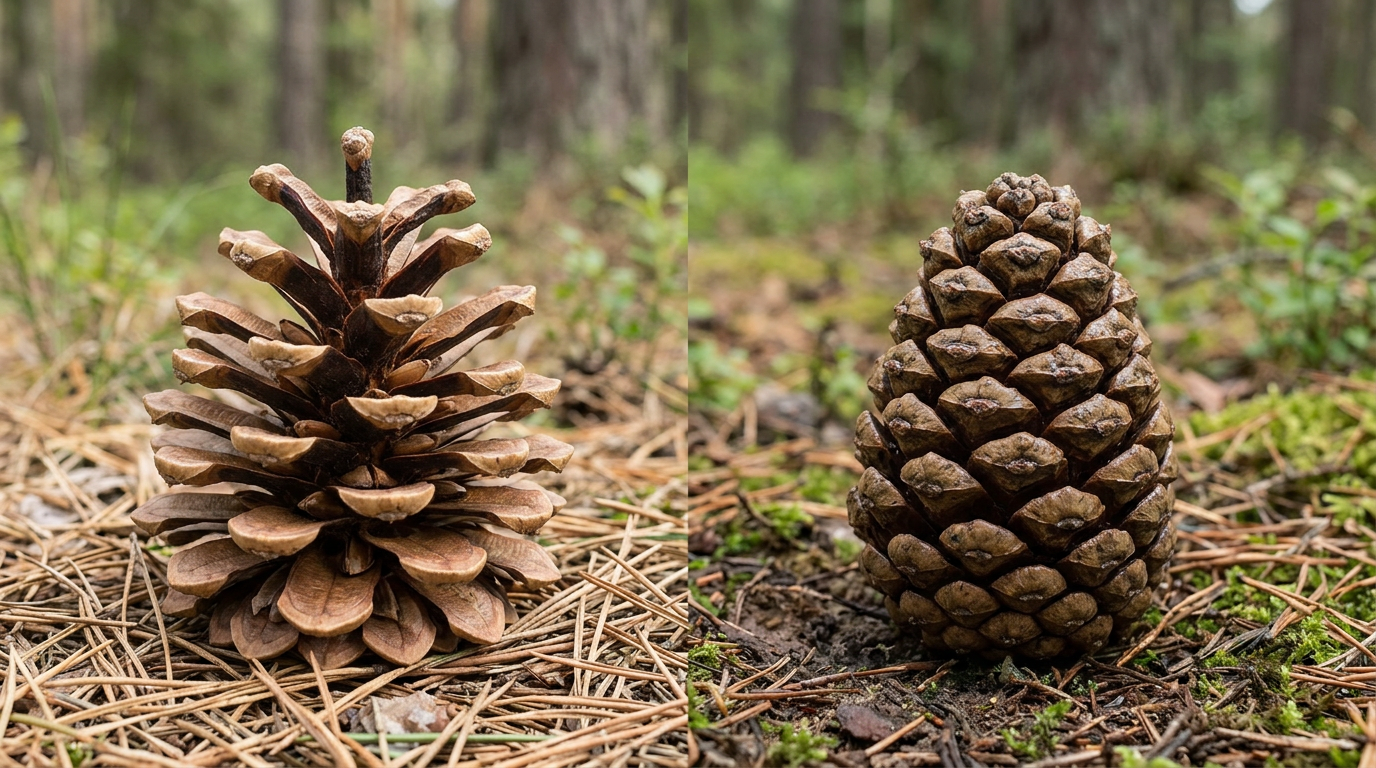 Pinecone opening in dry air, closing in humidity