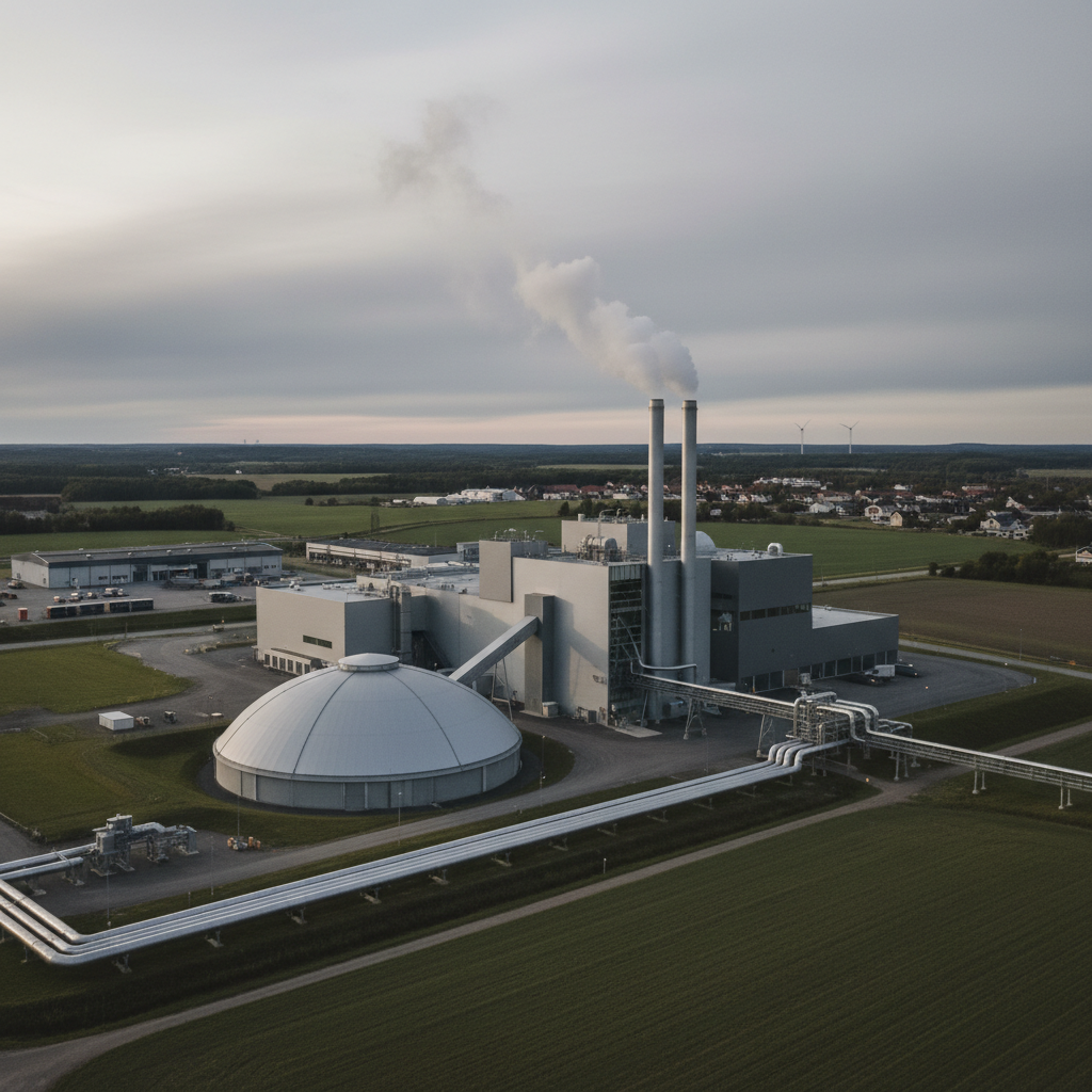 Waste-to-energy plant processing trash.
