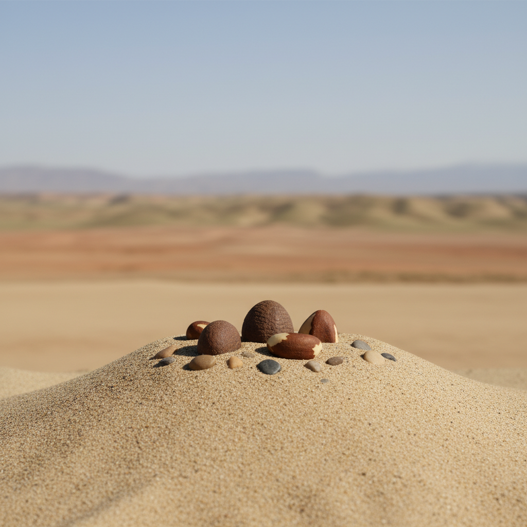 Brazil nut effect: larger nuts rise when container is shaken.