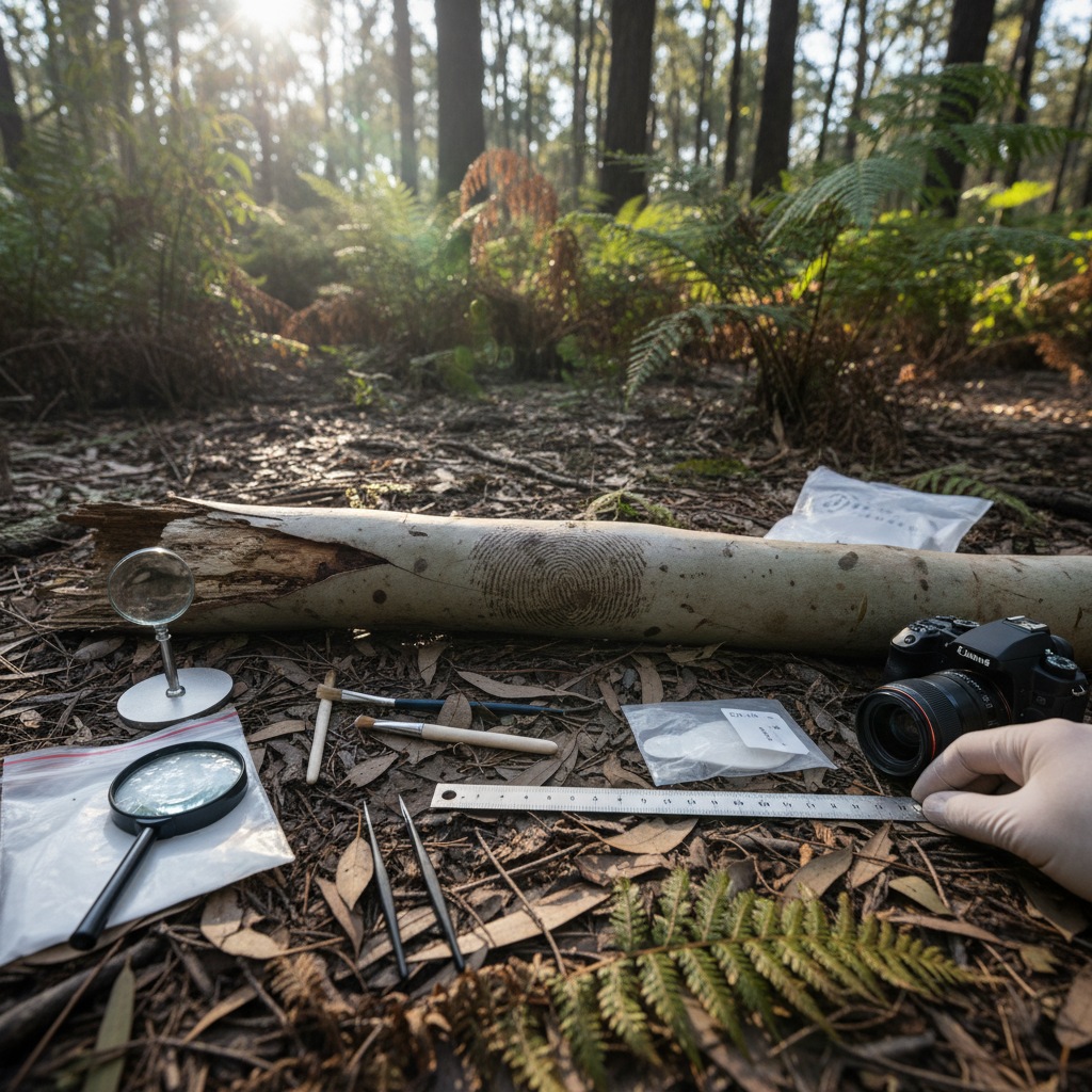 Forensic scientist at work