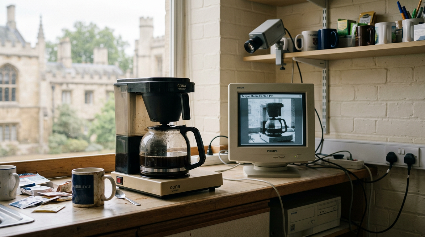 Cambridge University coffee pot webcam, showing an empty pot.