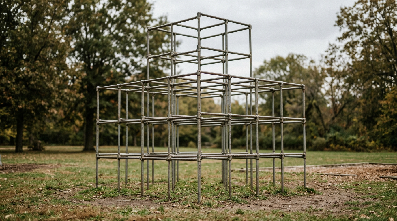 Charles Hinton's jungle gym concept helping kids visualize 4D space.