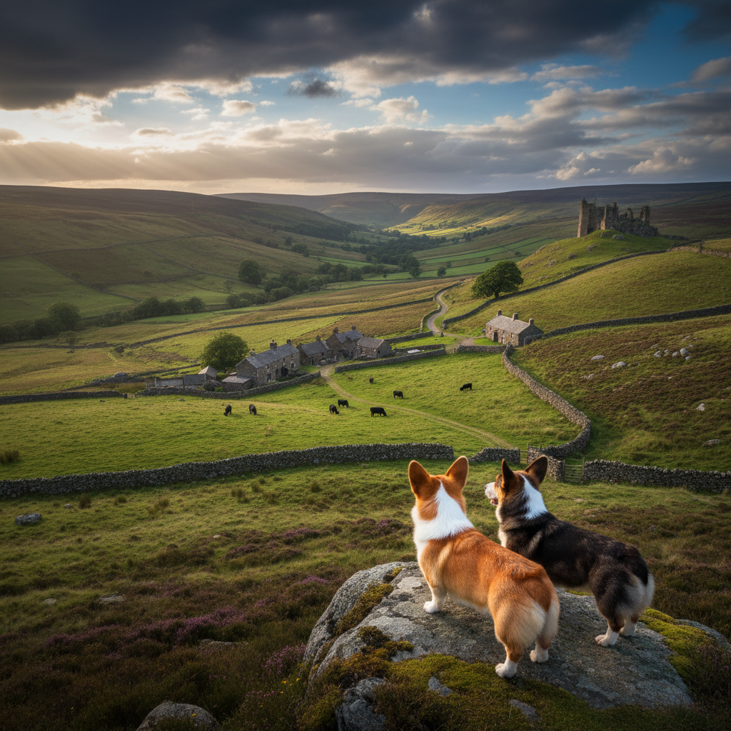 Welsh Corgi dog, short legs, intelligent expression.