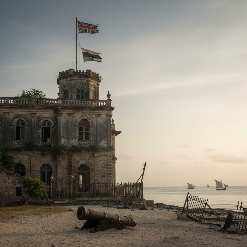 Colonial era map and artifacts.