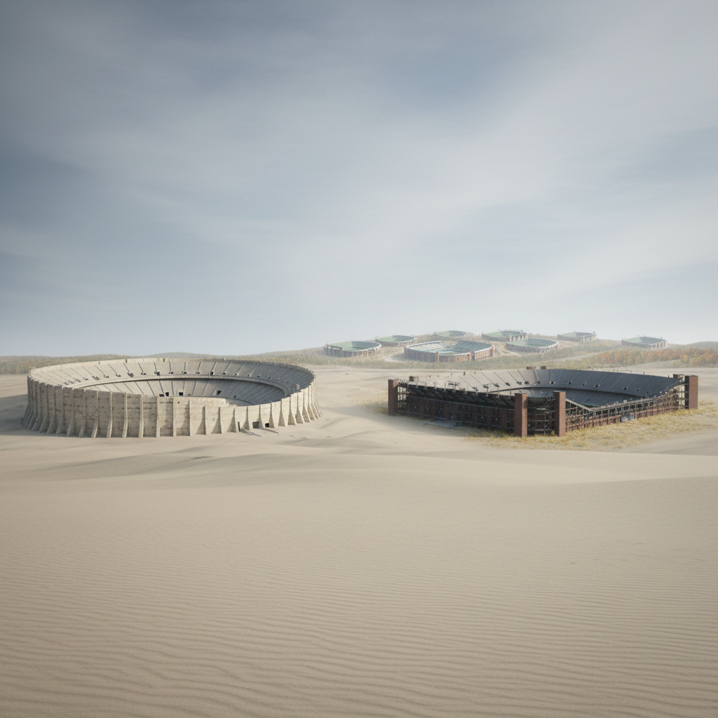 North Korean and Indian stadiums, plus eight US college venues.