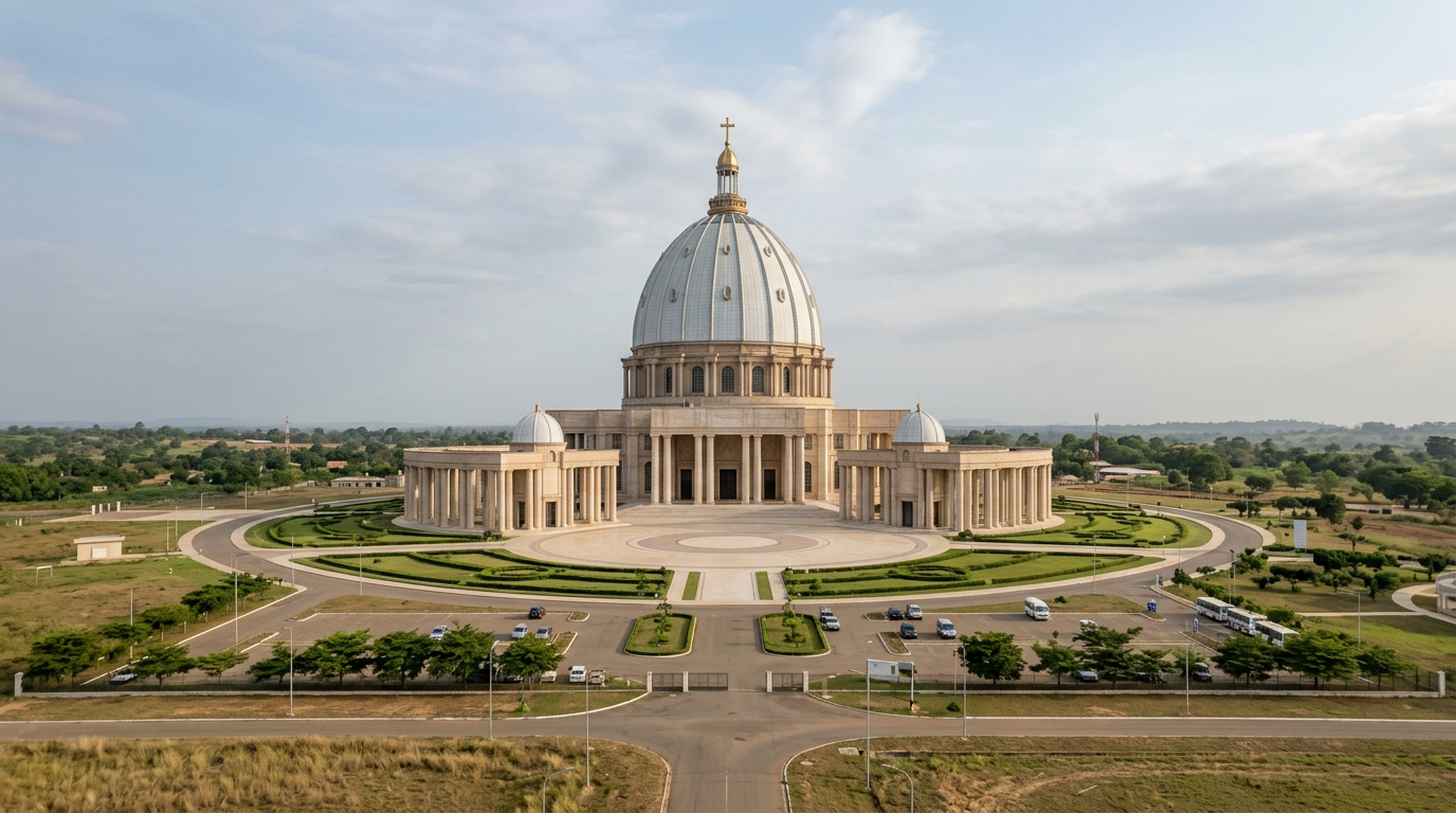 The world’s largest church is not in Rome. It is the Basilica of Our Lady of Peace in Côte d’Ivoire, which is taller than St. Peter’s Basilica and can hold 18,000 worshippers.