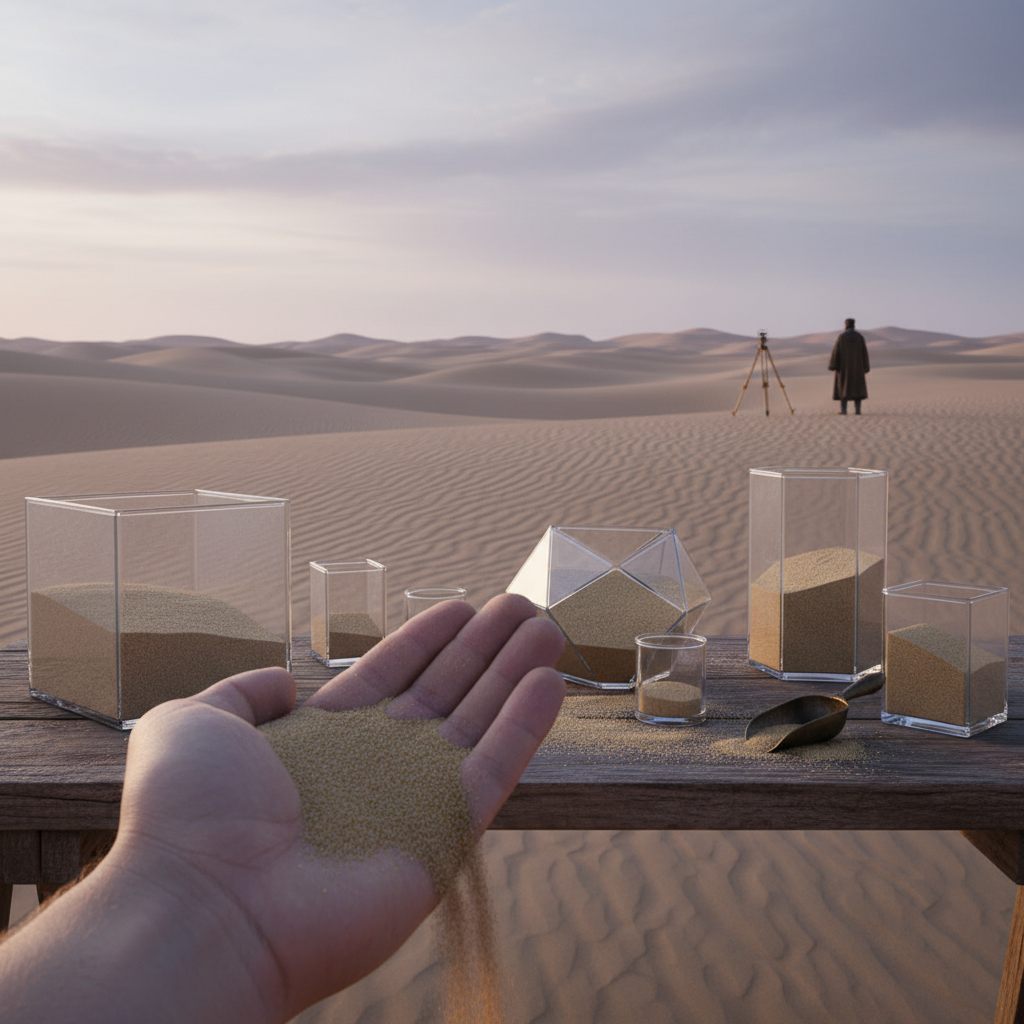 Grains of sand on a beach.